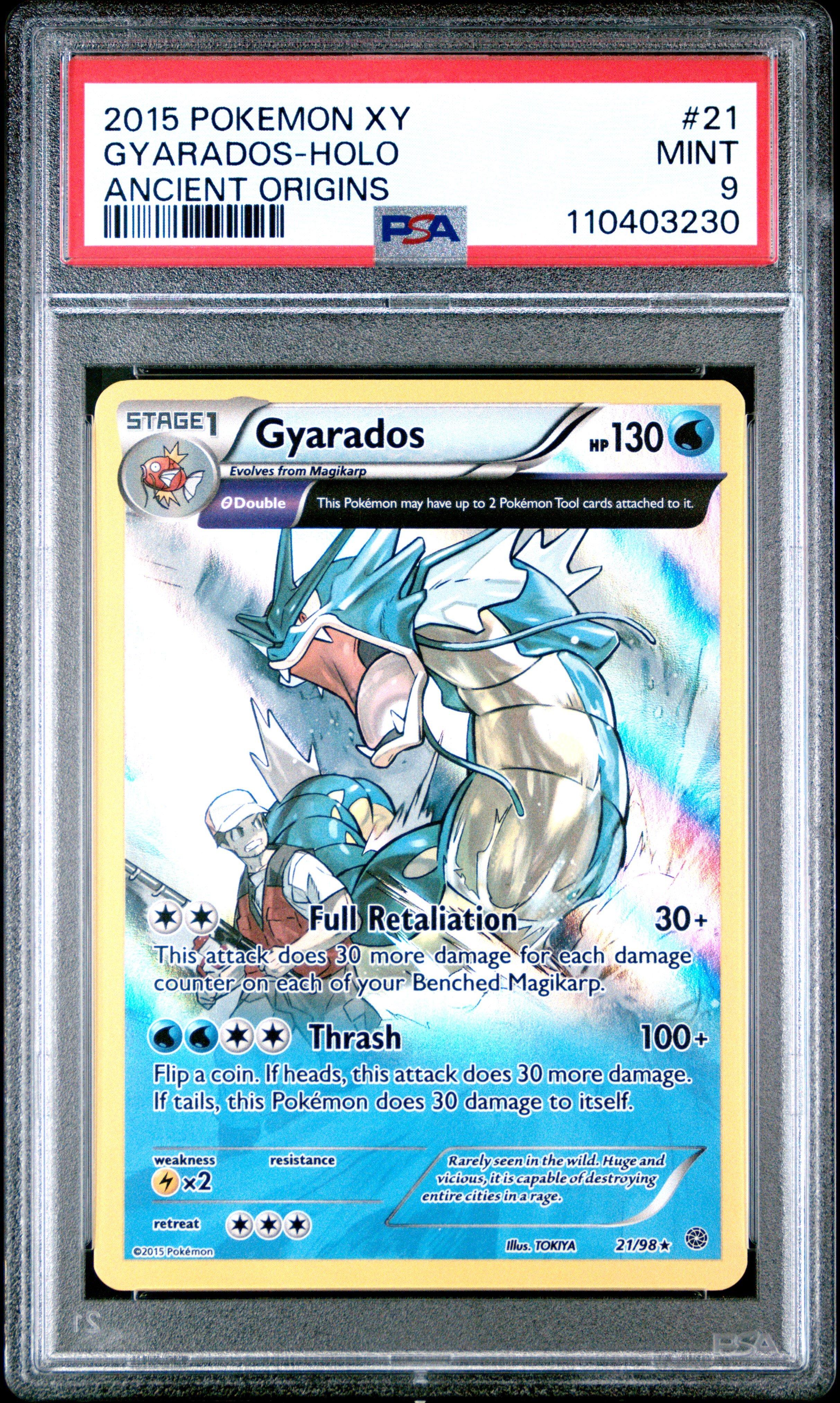 2015 Pokemon Xy Ancient Origins 21 Gyarados-holo PSA 9 Graded Card