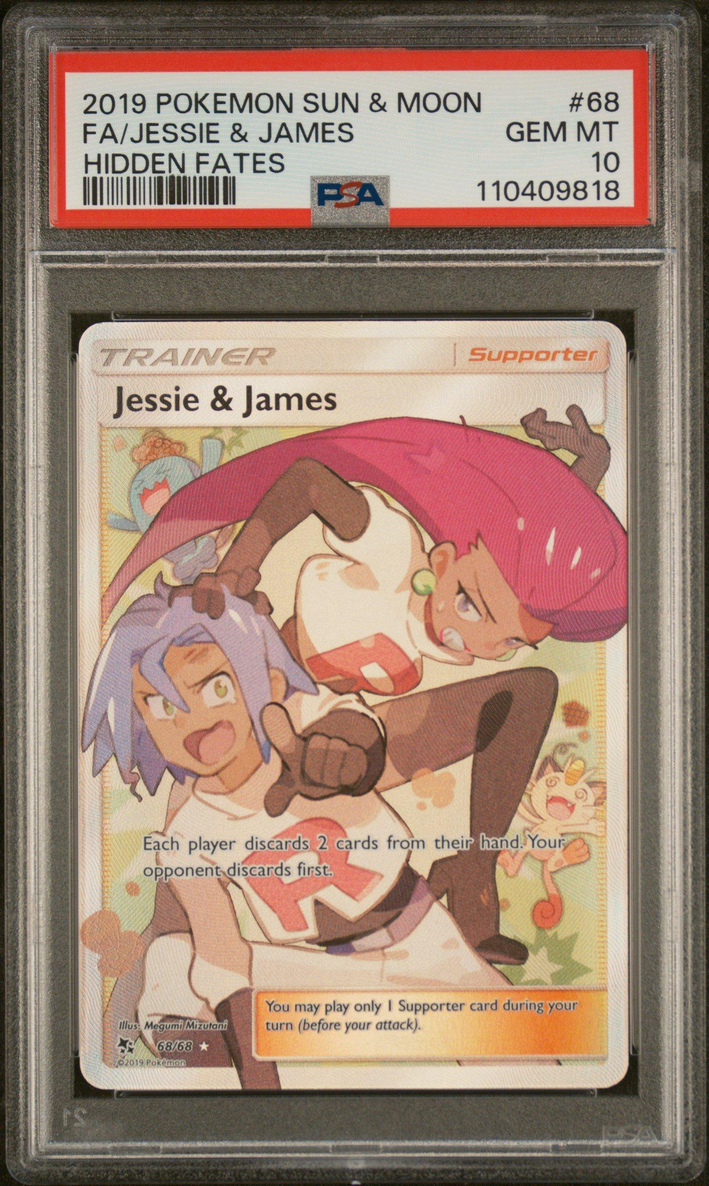 pokemon jessie and james card 2019 Pokemon Hidden Fates Full Art Jessie & James CGA 100 Pristine Team  Rocket