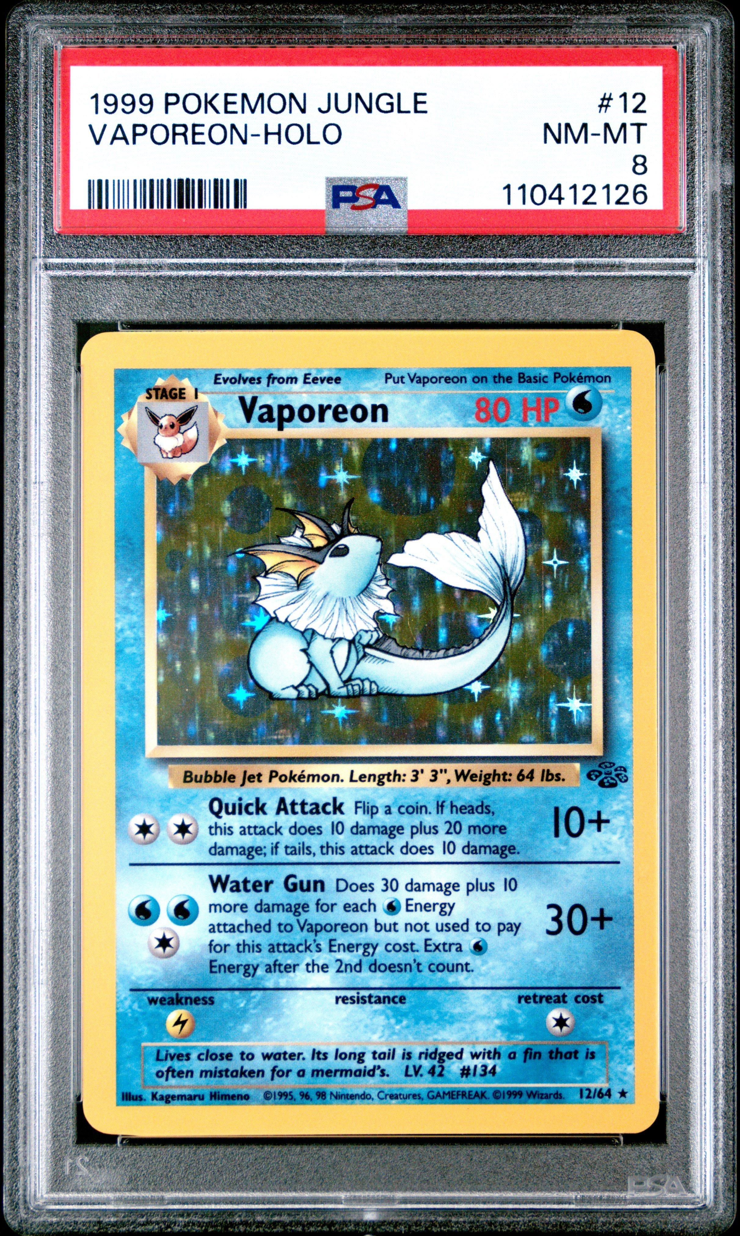 1999 Pokemon Jungle 12 Vaporeon-holo PSA