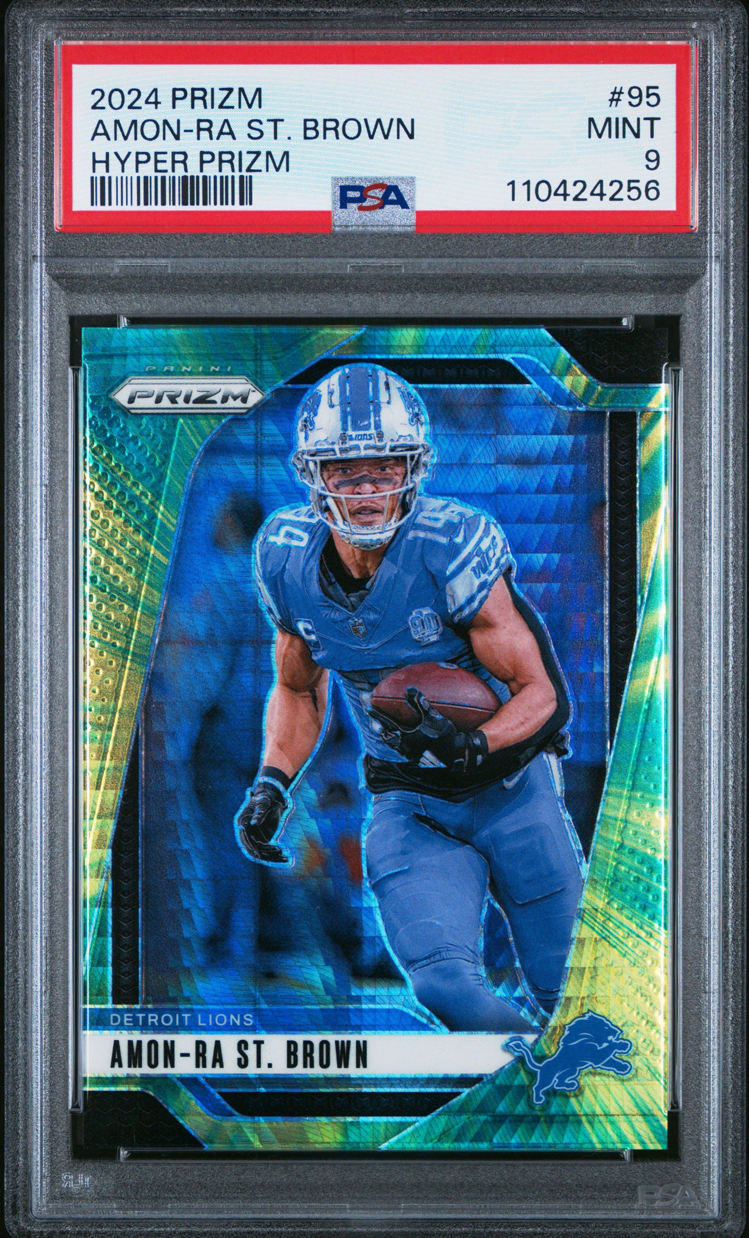 2024 Panini Prizm 95 Amon-ra St. Brown Hyper Prizm PSA 9