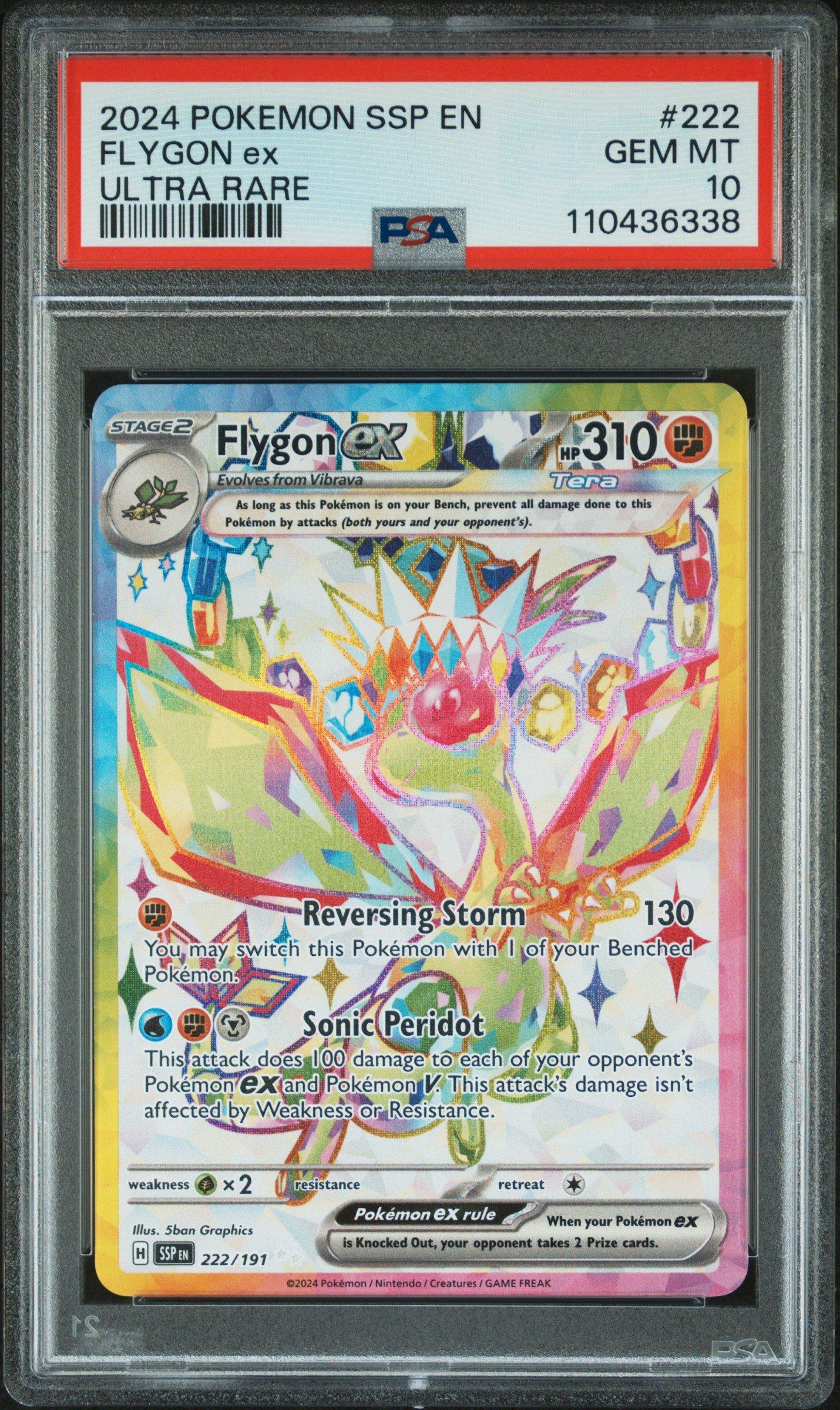 2024 Pokemon Ssp En-surging Sparks 222 Flygon Ex Ultra Rare PSA 10