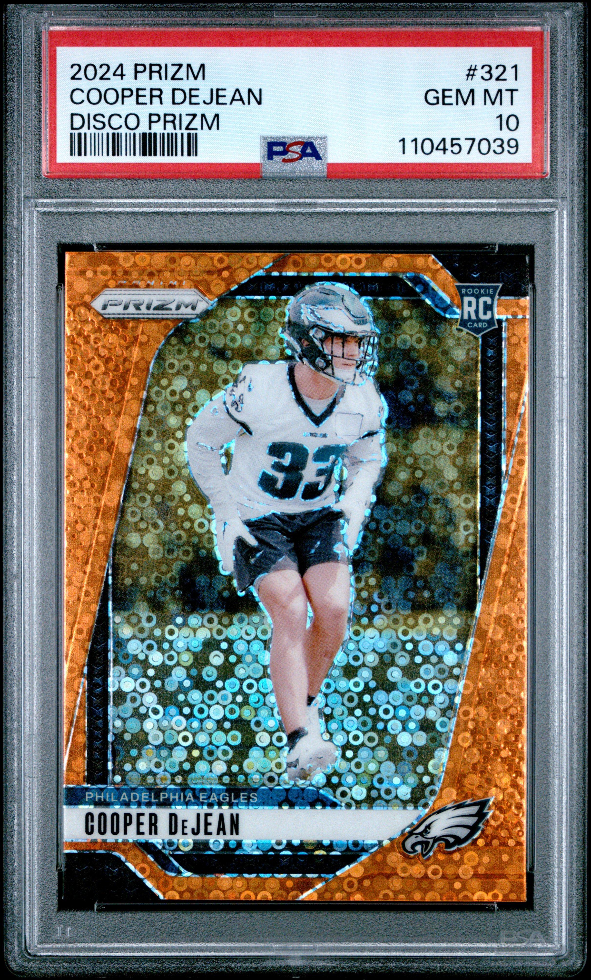 2024 Panini Prizm 321 Cooper Dejean Disco Prizm PSA 10