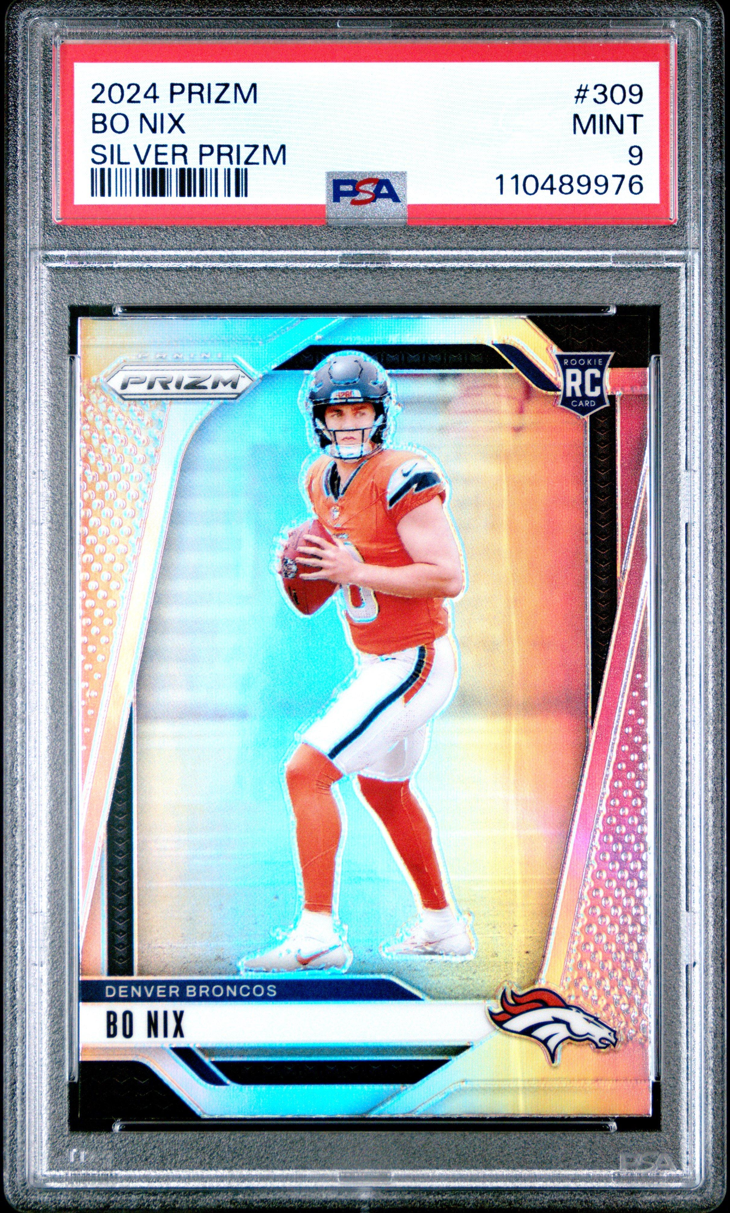 2024 Panini Prizm 309 Bo Nix Silver Prizm PSA 9 Graded Card | GameStop