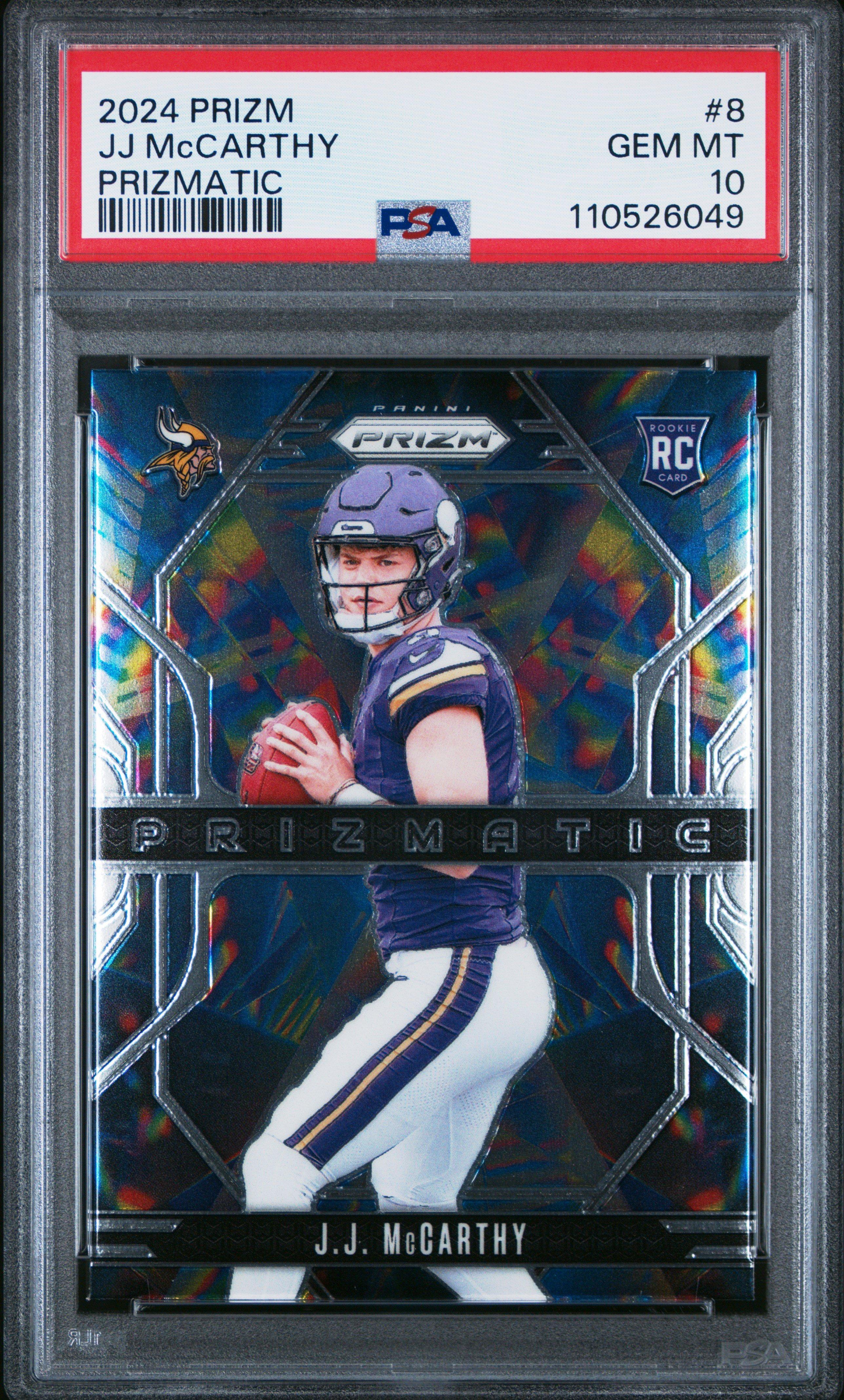 2024 Panini Prizm Prizmatic 8 Jj Mccarthy PSA 10