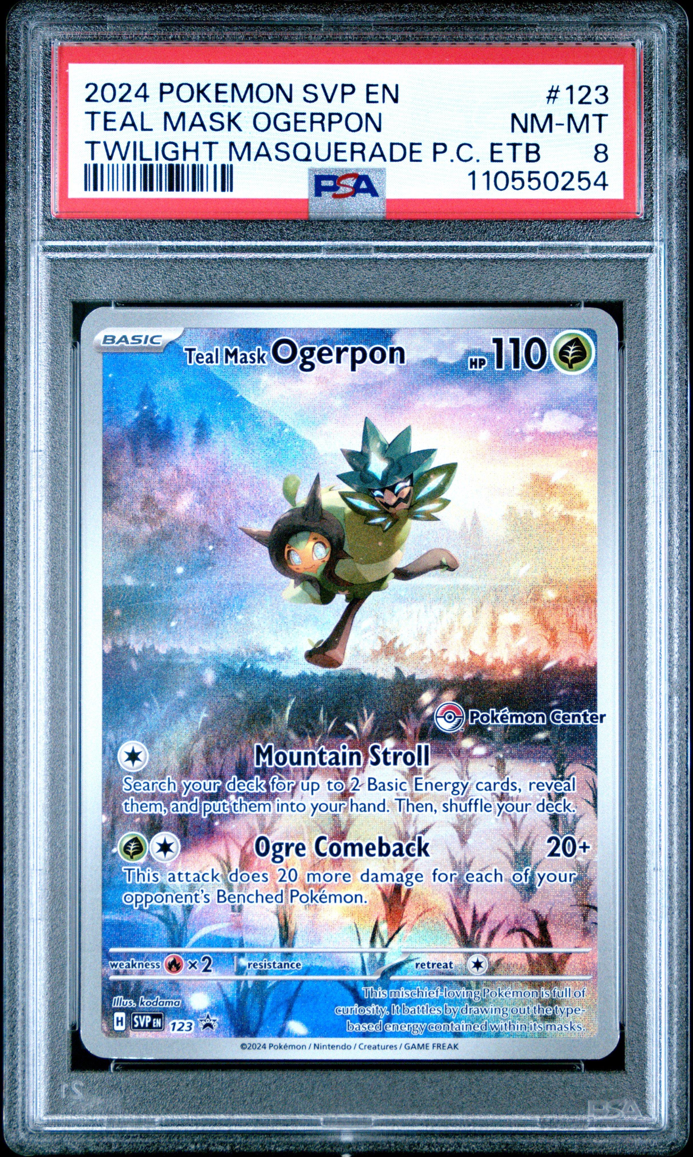 2024 Pokemon Svp En-sv Black Star Promo 123 Teal Mask Ogerpon Twilight Masquerade Pokemon Center Elite Trainer Box PSA