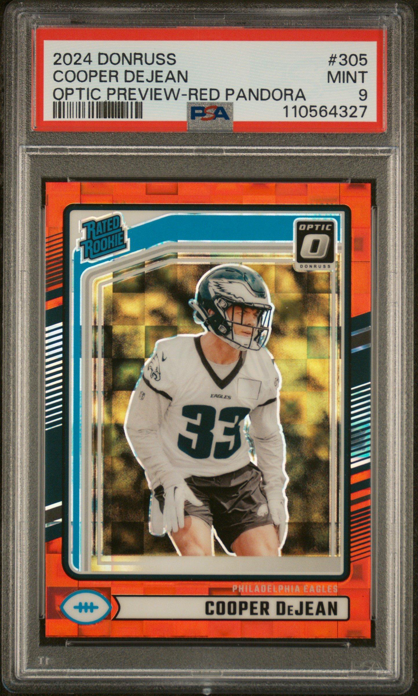 2024 Panini Donruss 305 Cooper Dejean Optic Preview-red Pandora PSA