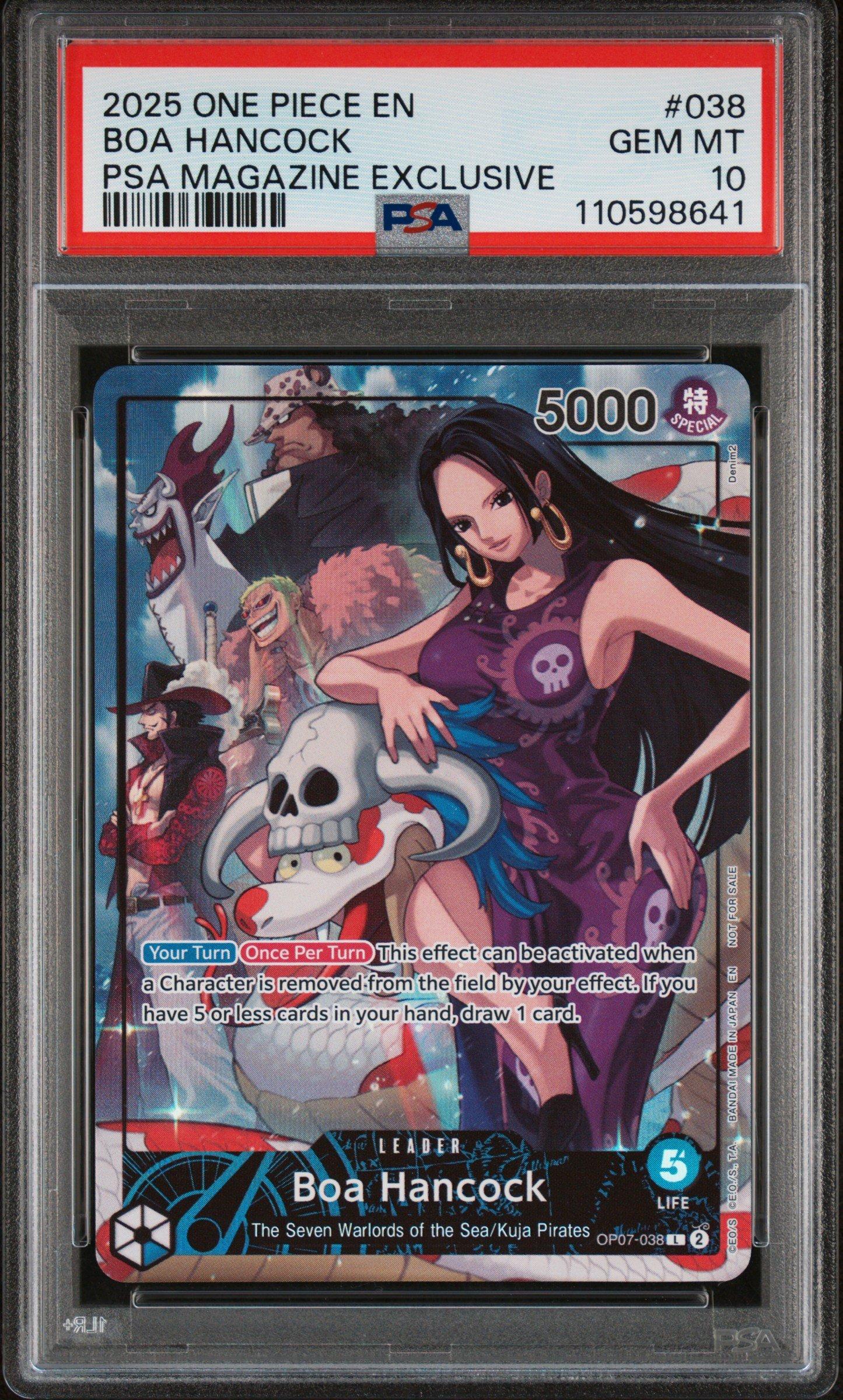 2025 One Piece Promos 038 Boa Hancock Psa Magazine Exclusive PSA 10