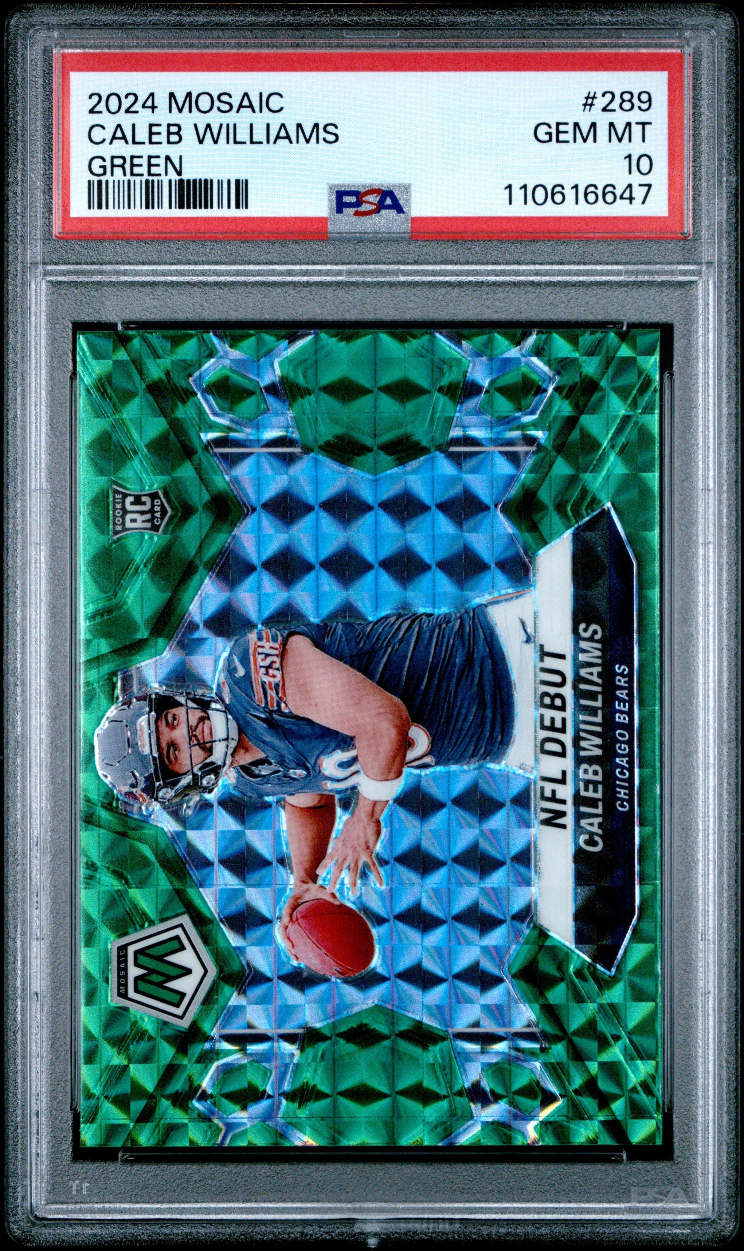 2024 Panini Mosaic 289 Caleb Williams Green PSA 10