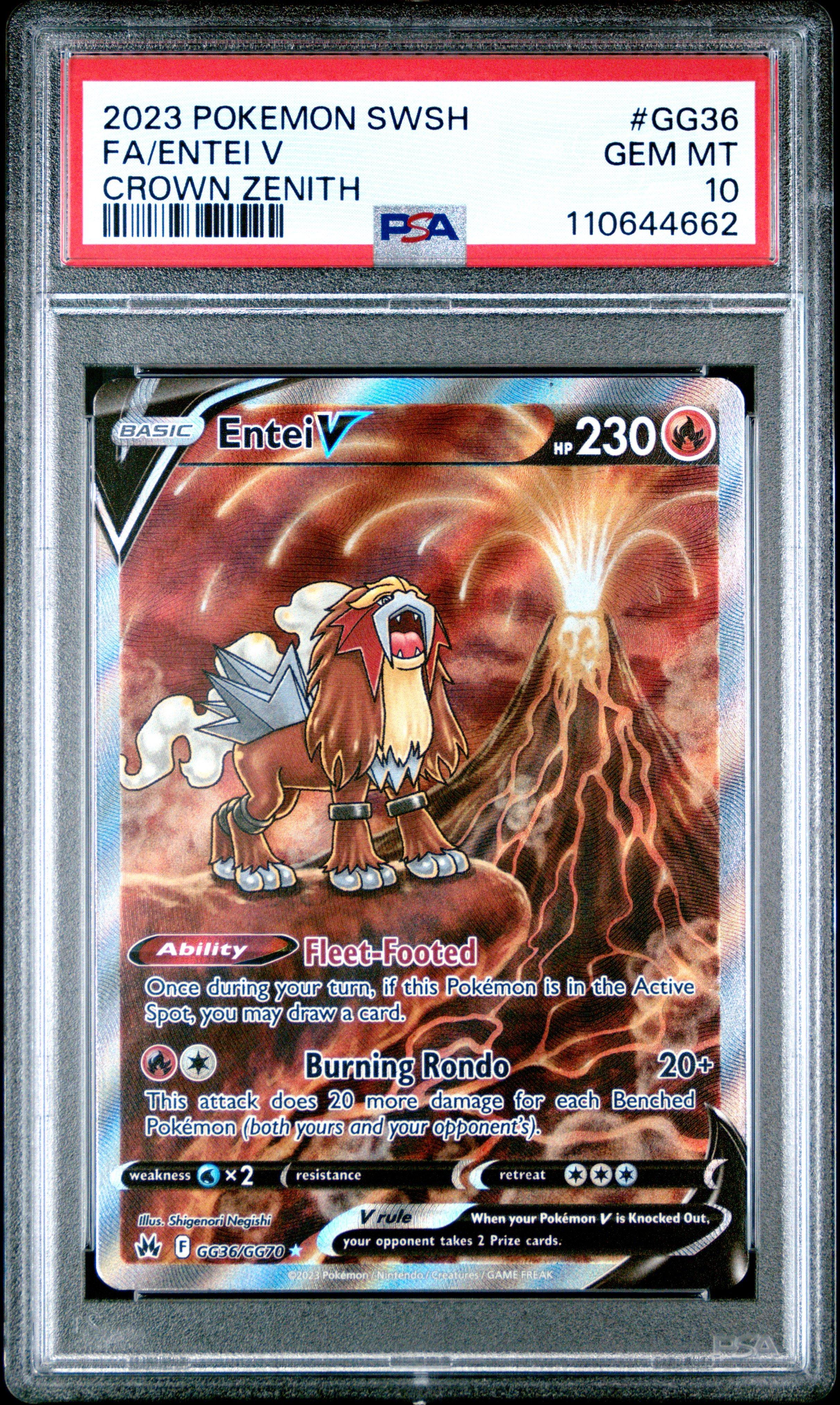 2023 Pokemon Sword And Shield Crown Zenith Gg36 Full Art/entei V