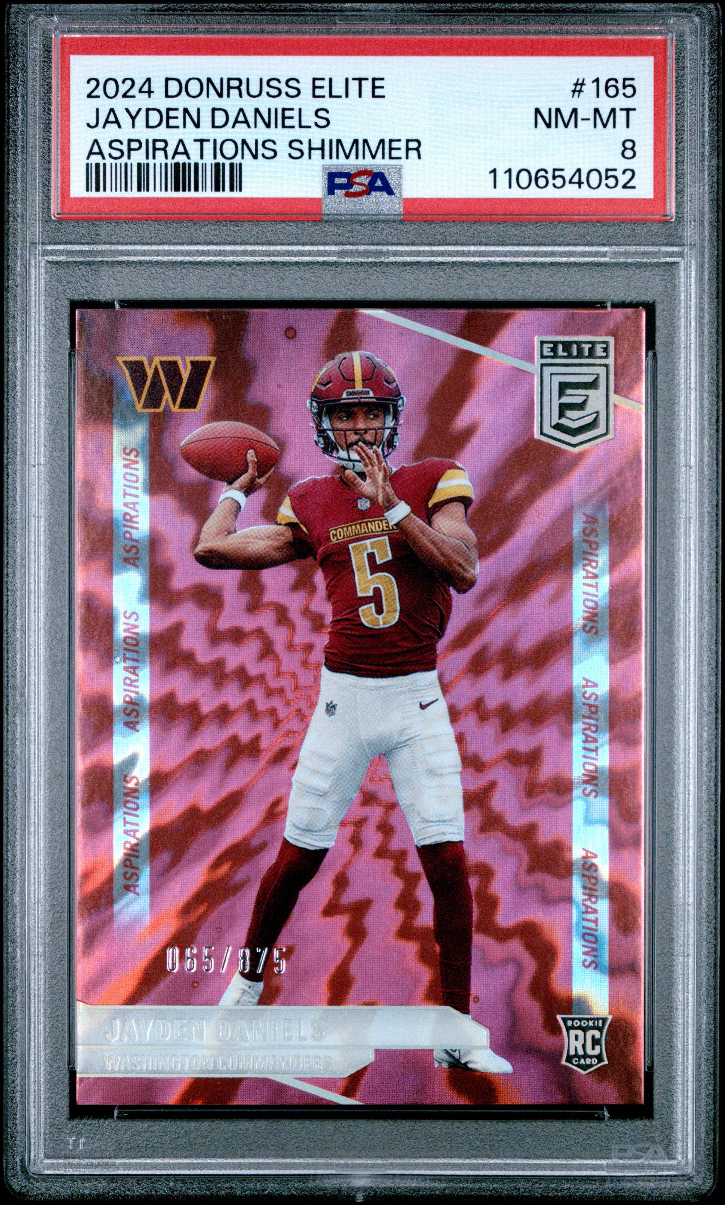 2024 Panini Donruss Elite 165 Jayden Daniels Aspirations Shimmer PSA 8