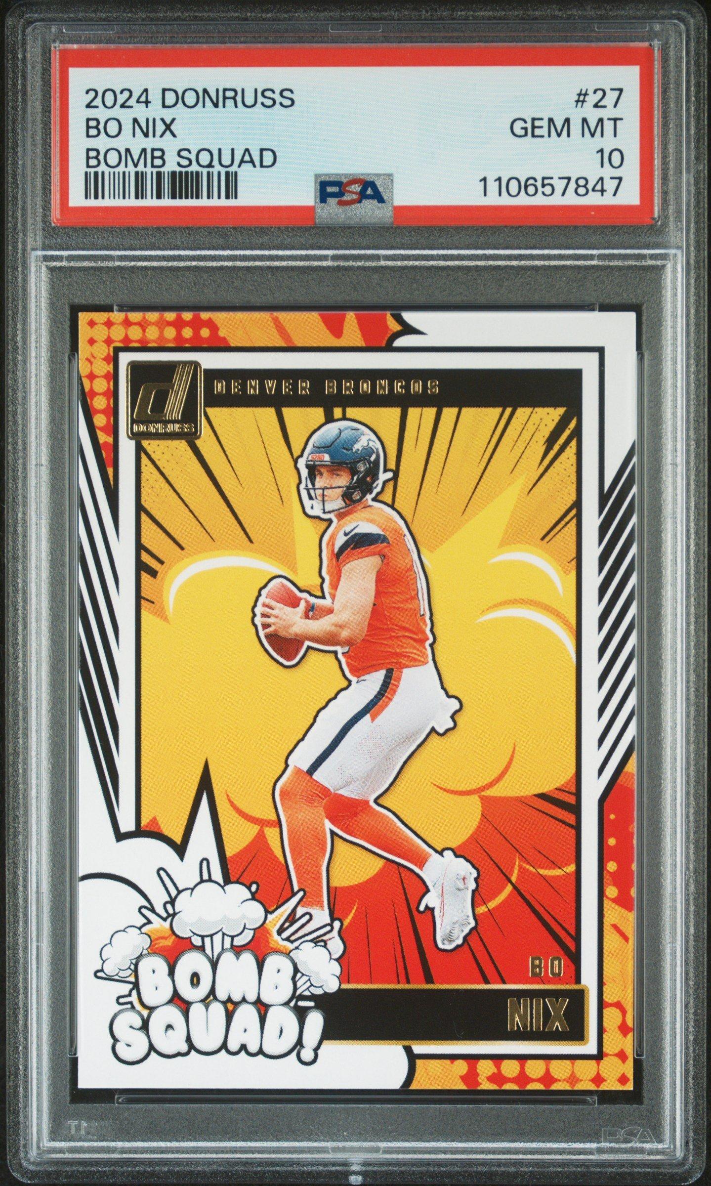 2024 Panini Donruss Bomb Squad 27 Bo Nix PSA 10
