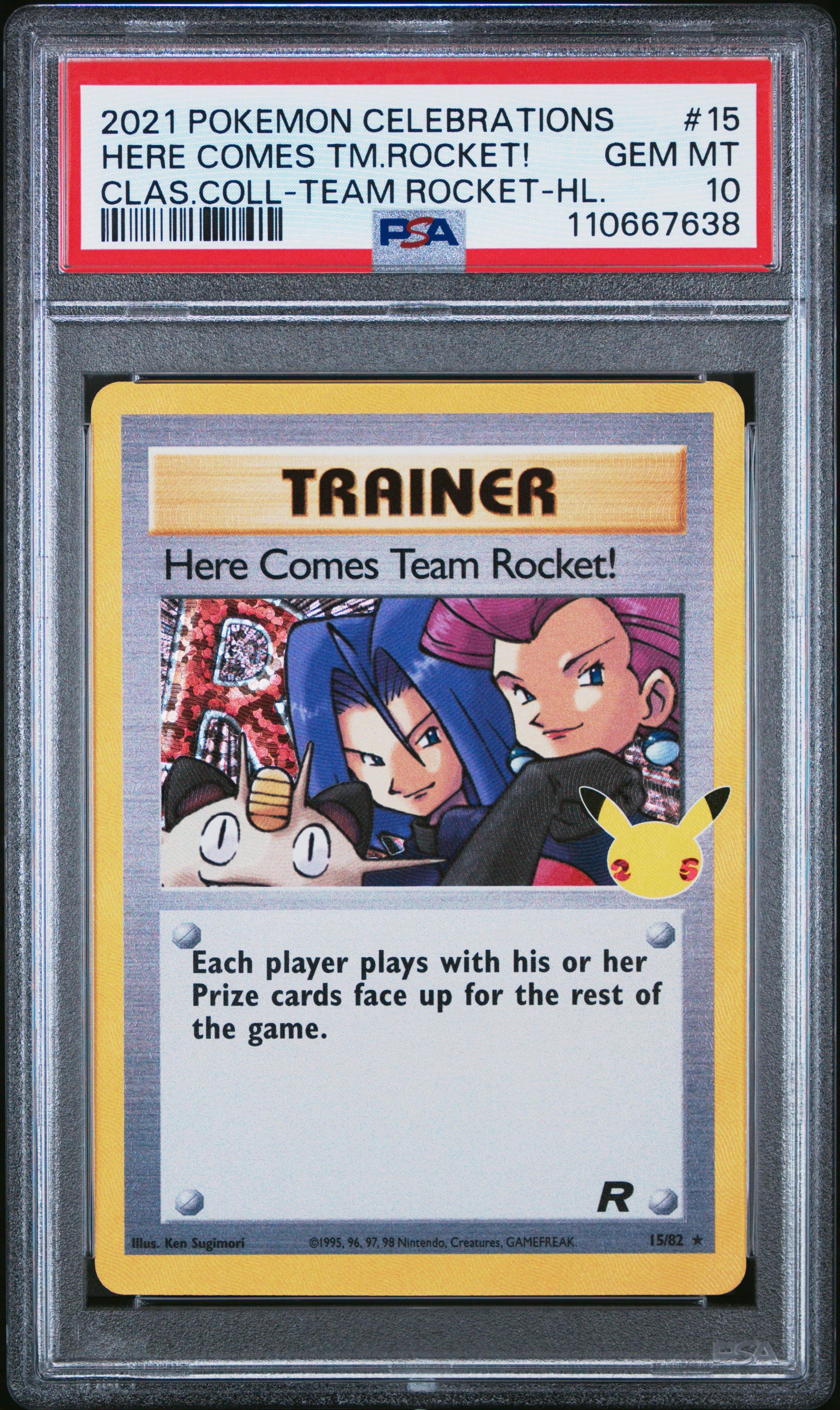 2021 Pokemon Celebrations Classic Collection 15 Here Comes Team Rocket!-holo PSA