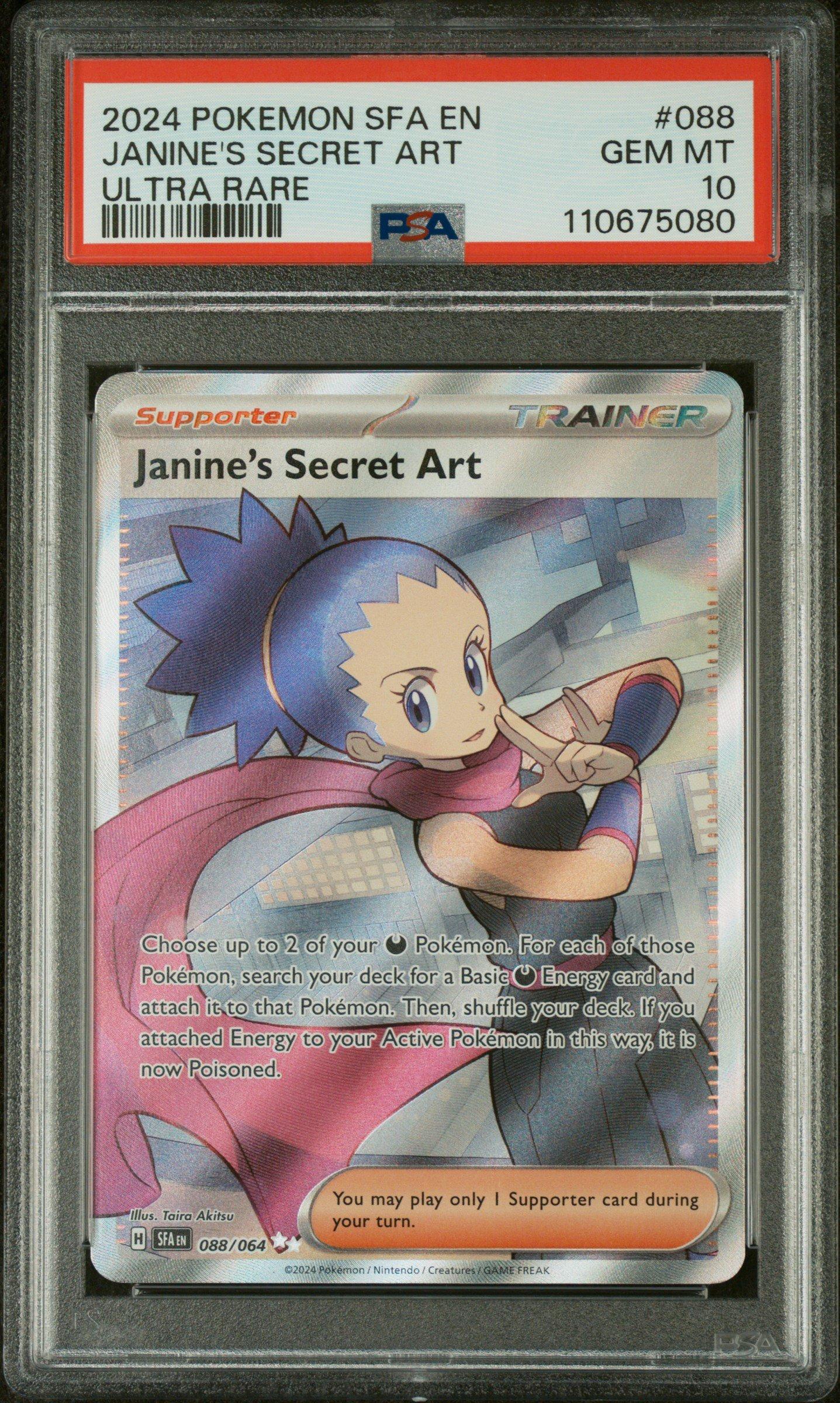 2024 Pokemon Sfa En-shrouded Fable 088 Janine's Secret Art Ultra Rare PSA 10