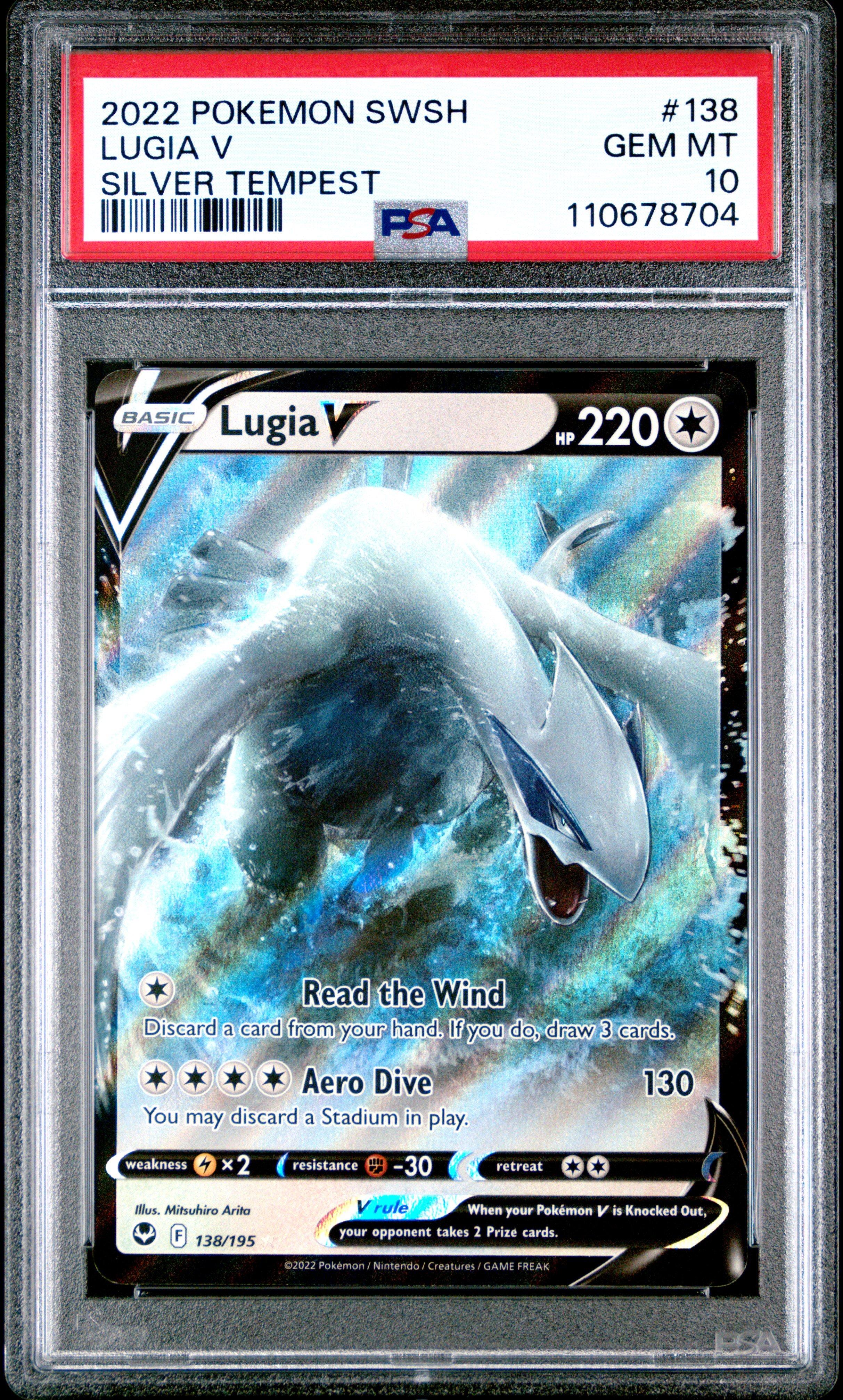 2022 Pokemon Sword & Shield Silver Tempest 138 Lugia V PSA 10