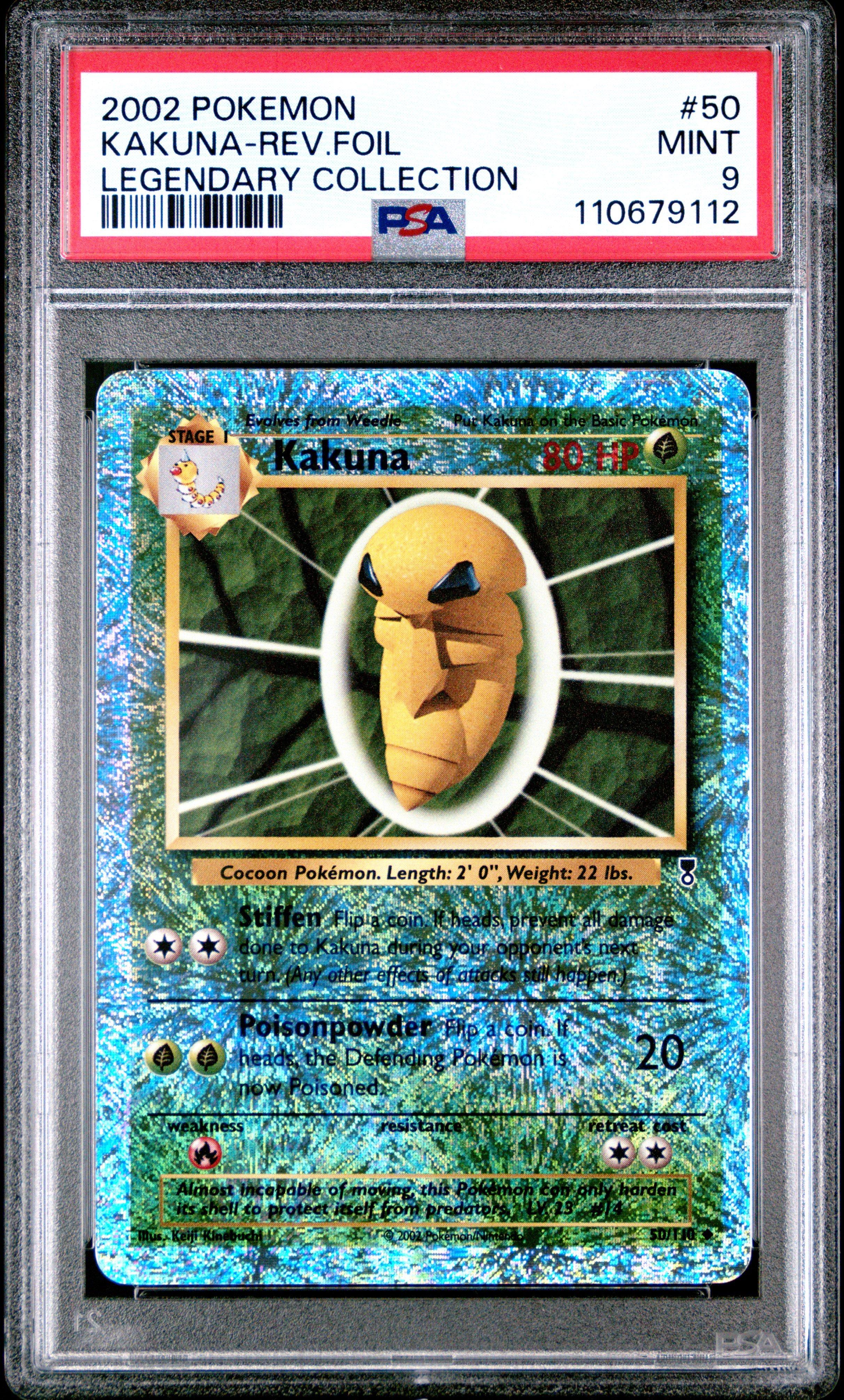 2002 Pokemon Legendary Collection 50 Kakuna-reverse Foil PSA
