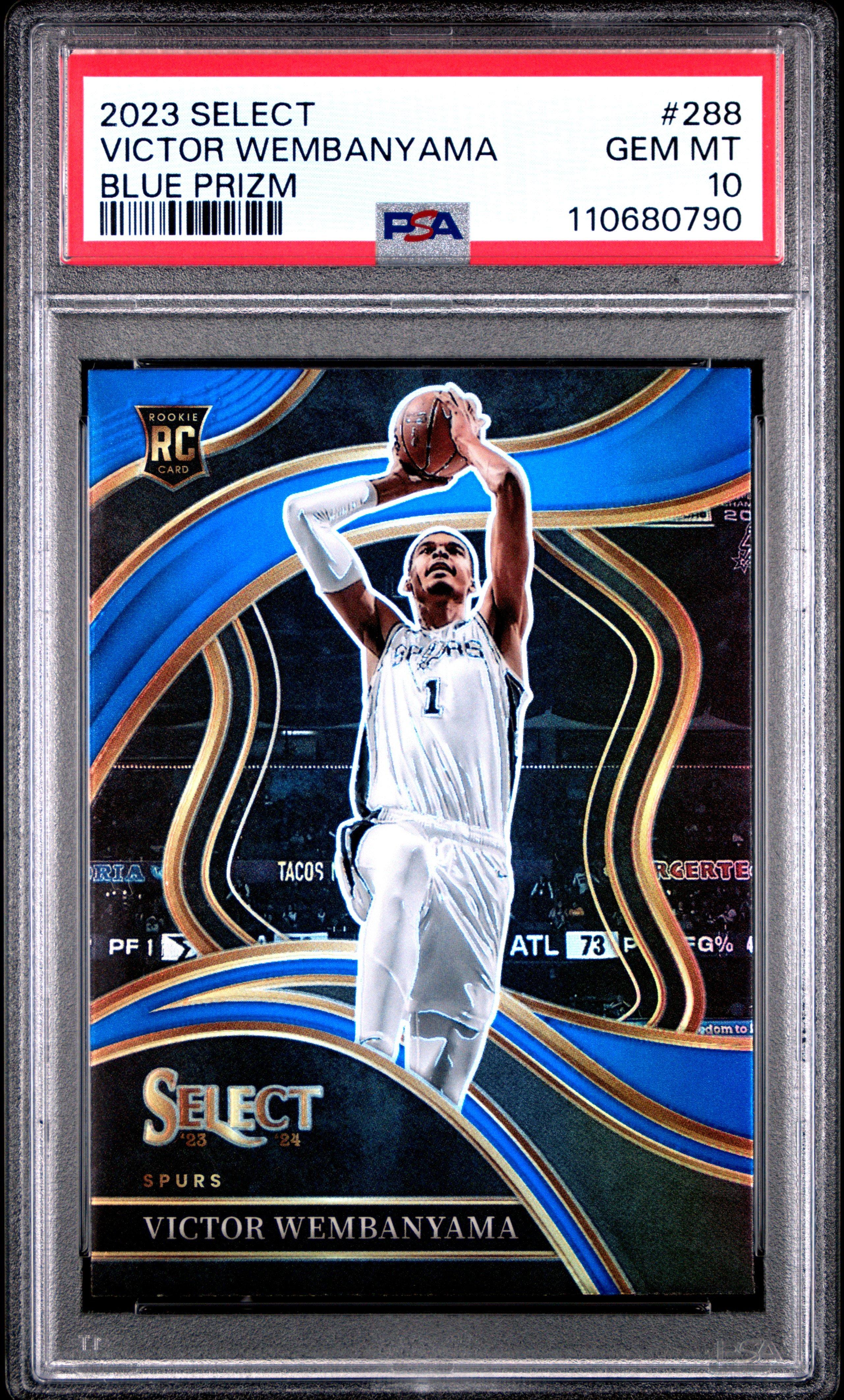 2023 Panini Select 288 Victor Wembanyama Blue Prizm PSA 10