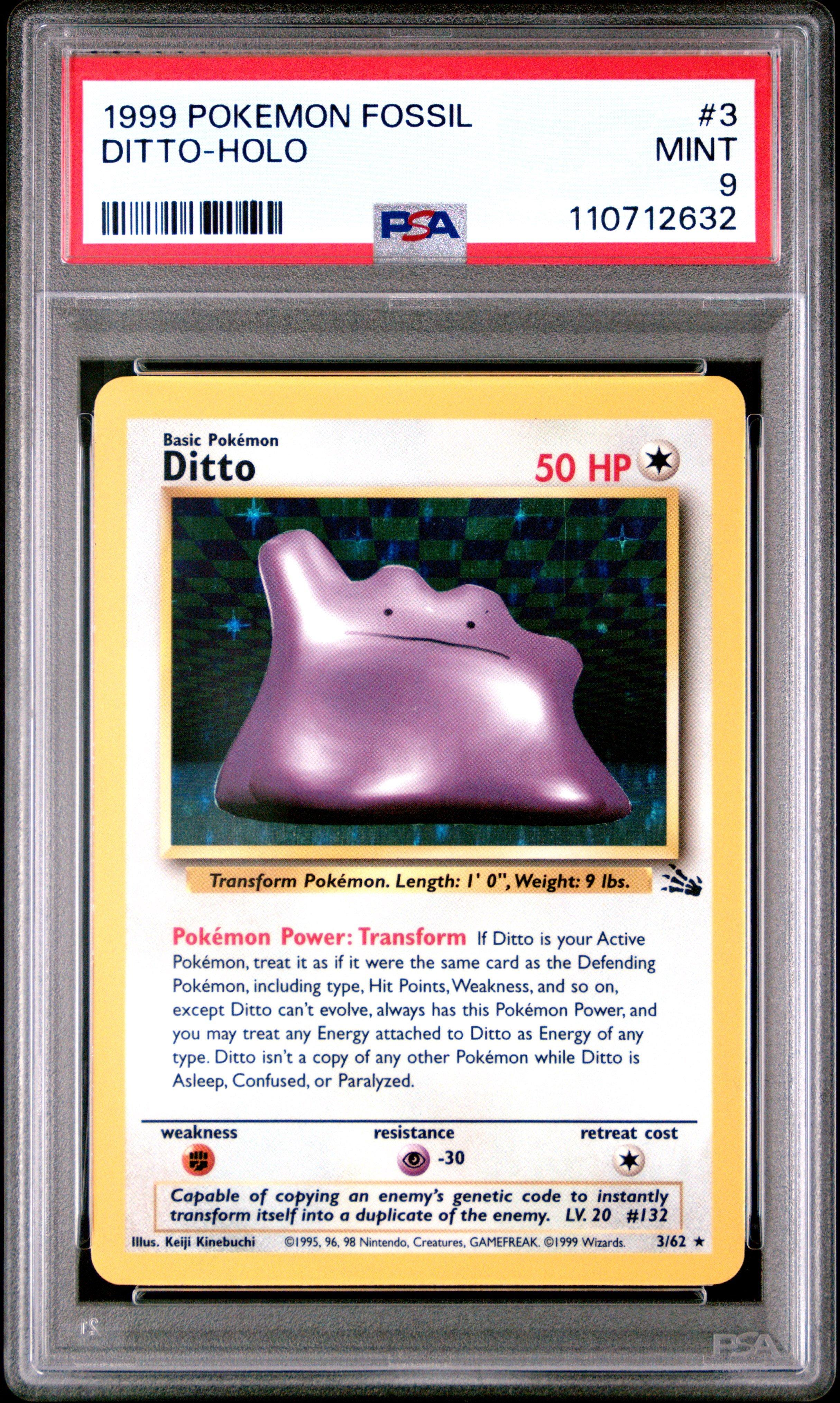 1999 Pokemon Fossil 3 Ditto-holo PSA