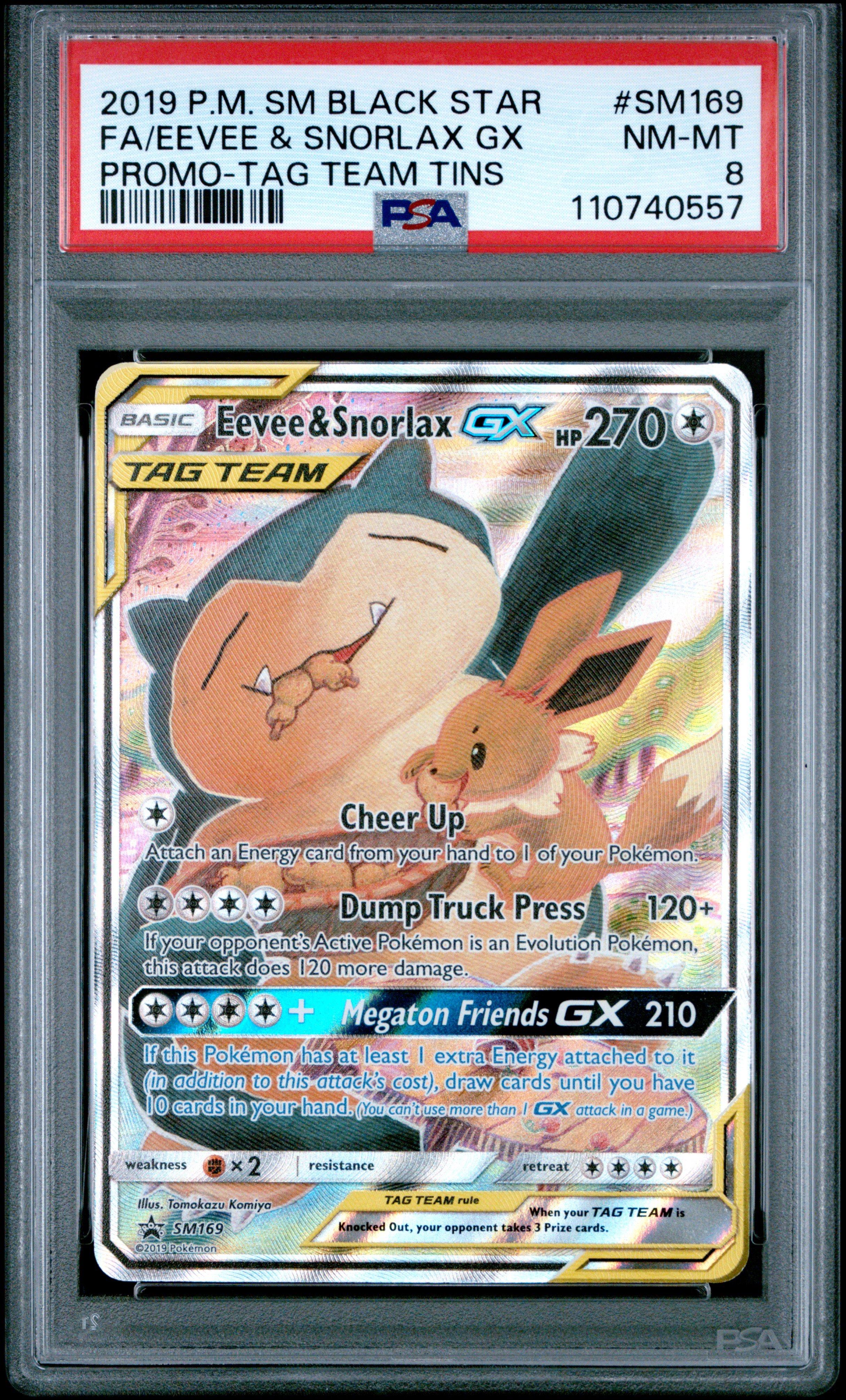 2019 Pokemon Sm Black Star Promo Sm169 Full Art/eevee & Snorlax Gx