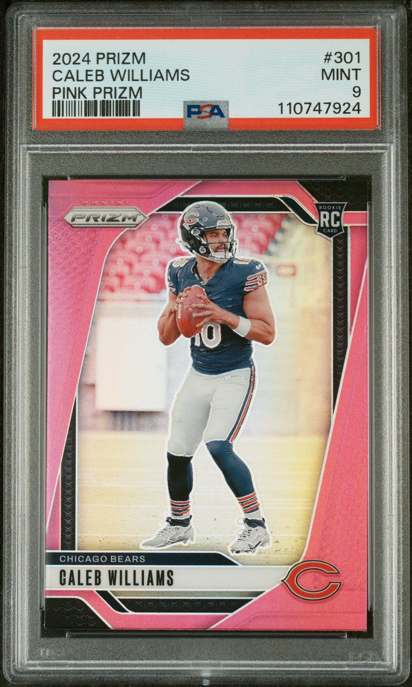 2024 Panini Prizm 301 Caleb Williams Pink Prizm PSA 9