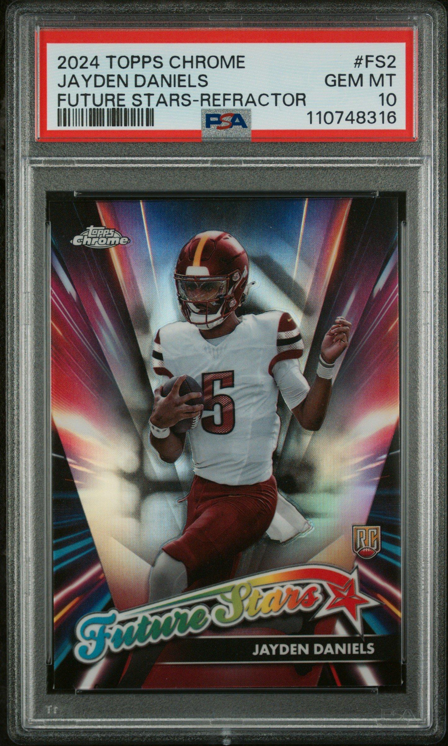 2024 Topps Chrome Future Stars Fs2 Jayden Daniels Refractor PSA 10