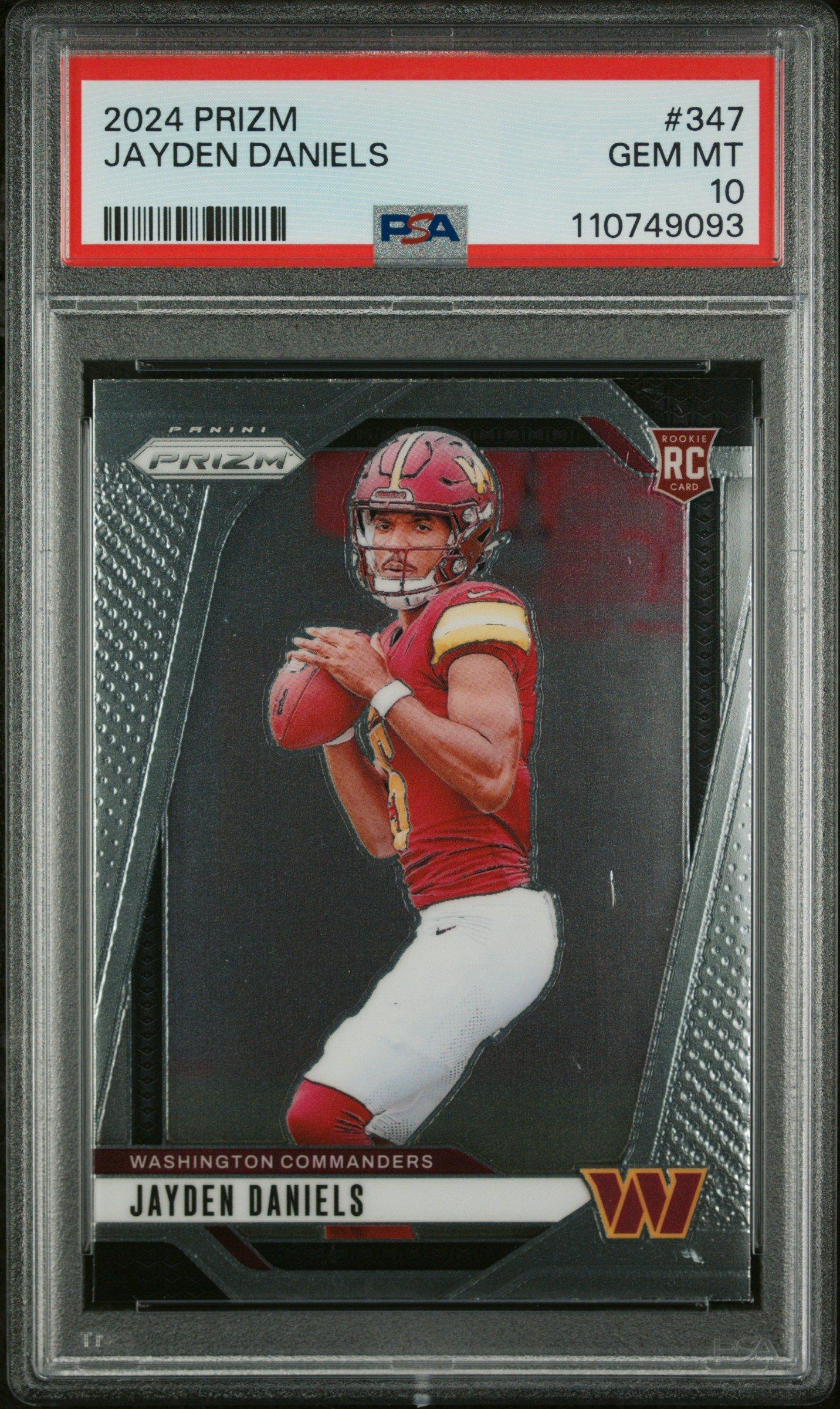 jayden daniels rookie card graded 2024 Donruss Rated Football #389 Commanders Superstar Quarterback : Collectibles & Fine Art This Jayden Daniels Washington Commanders 2024 Panini Prizm #347 PSA Authenticated 10 Rookie Card is ready to help you display your NFL fandom Jayden Daniels 2024 Topps Now