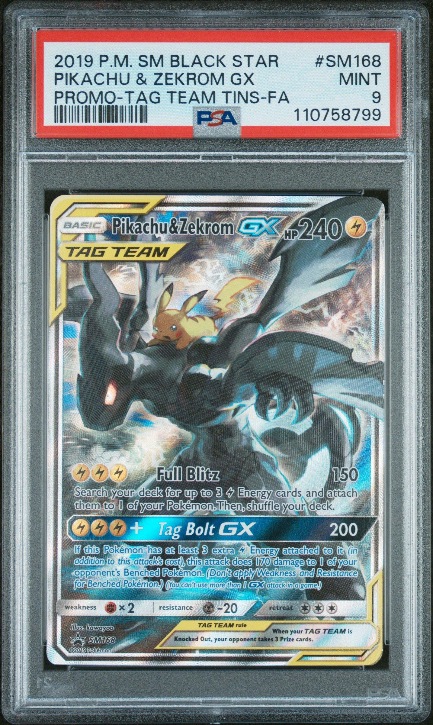 2019 Pokemon Sm Black Star Promo Sm168 Full Art/pikachu & Zekrom