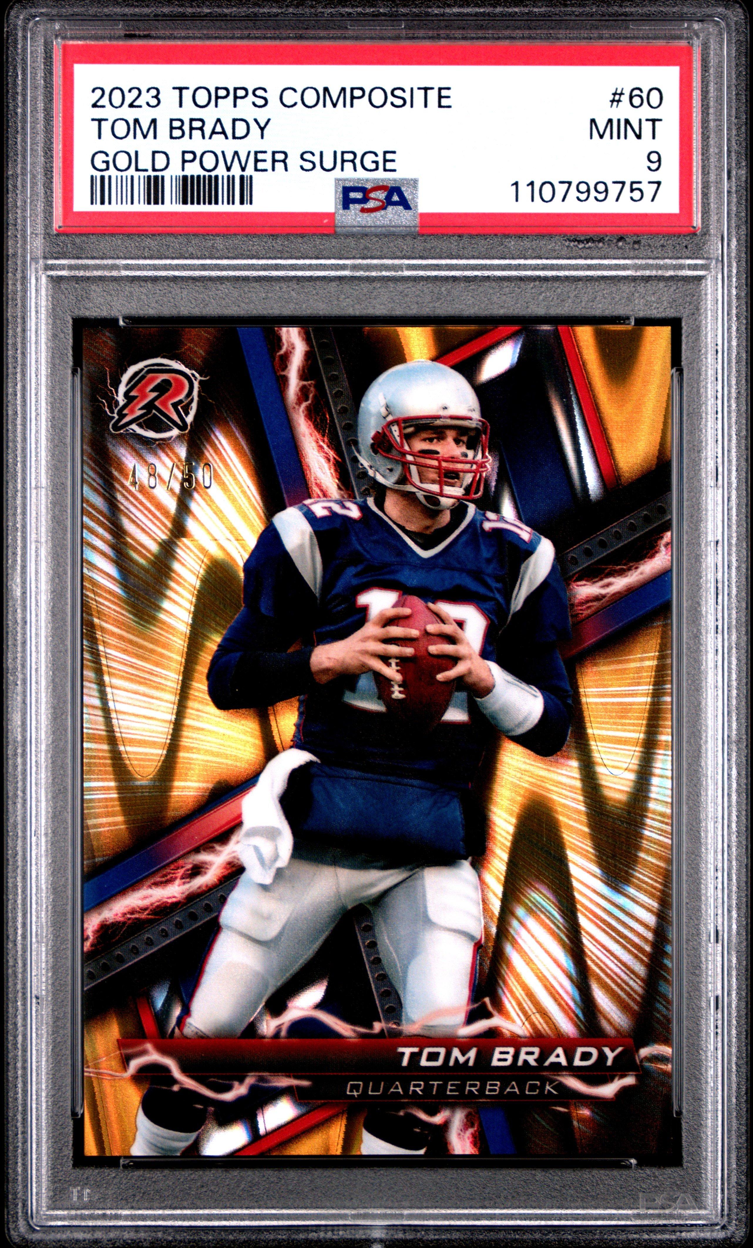 2023 Topps Composite 60 Tom Brady Gold Power Surge PSA 9