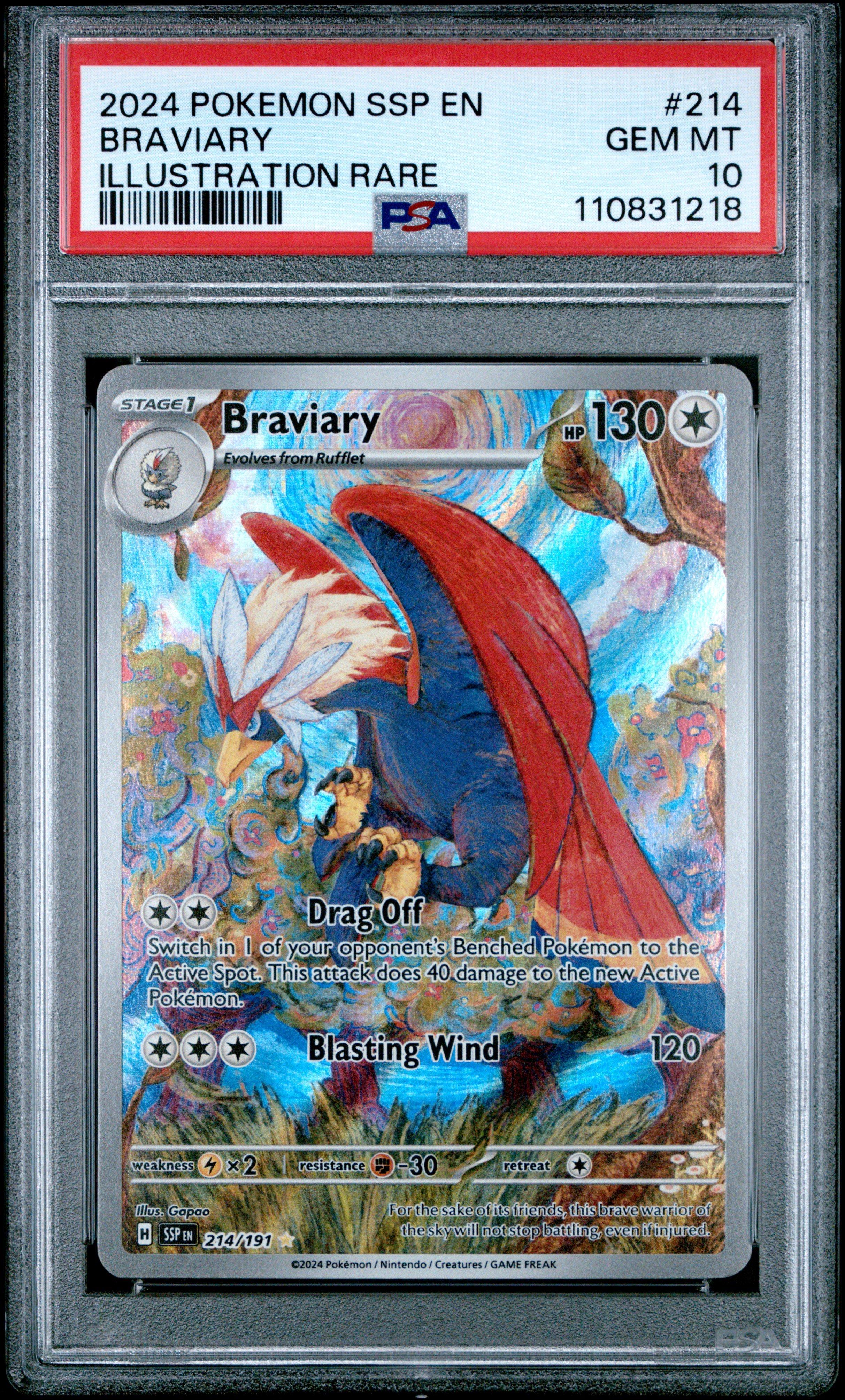 2024 Pokemon Ssp En-surging Sparks 214 Braviary Illustration Rare
