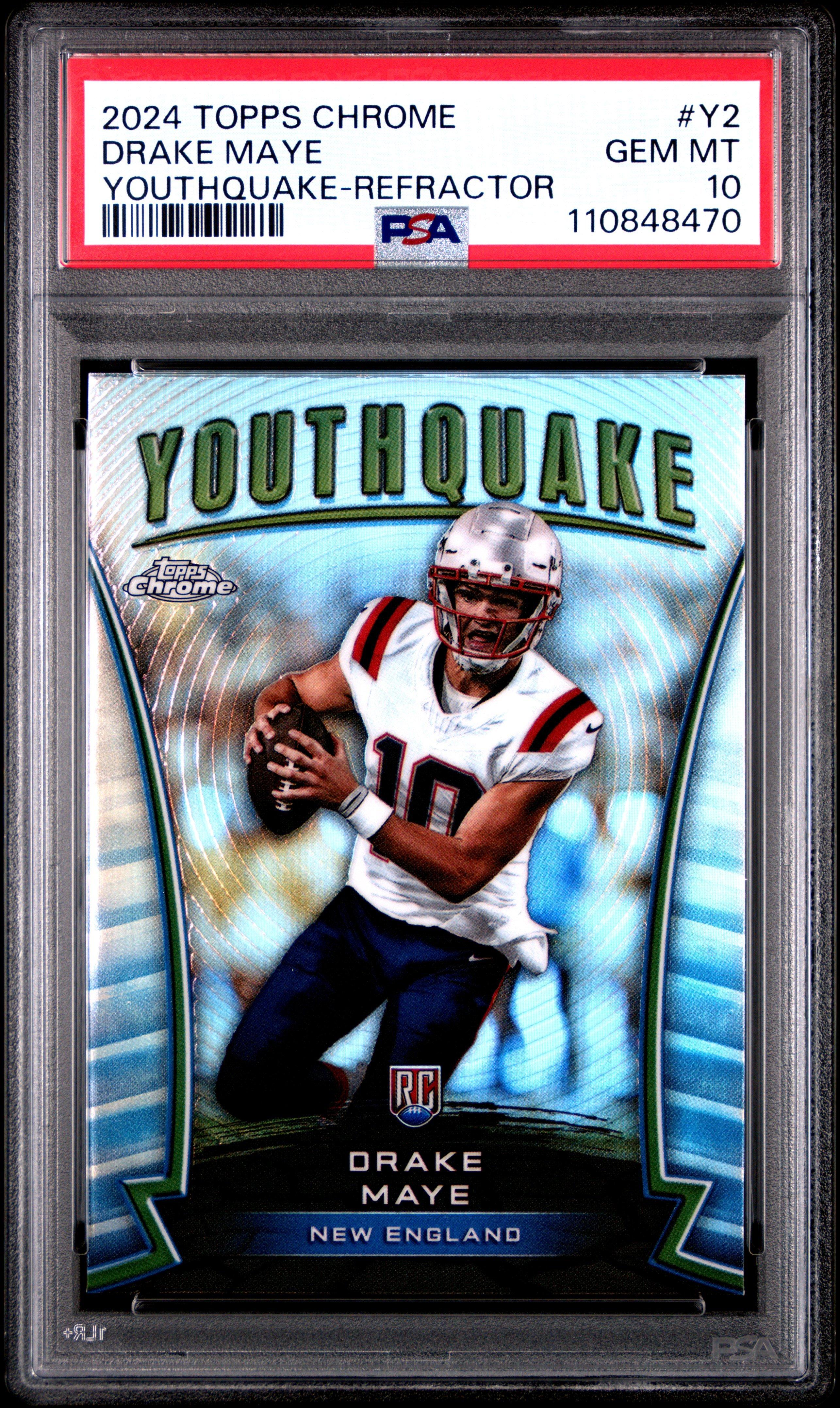 2024 Topps Chrome Youthquake Y2 Drake Maye Refractor PSA 10