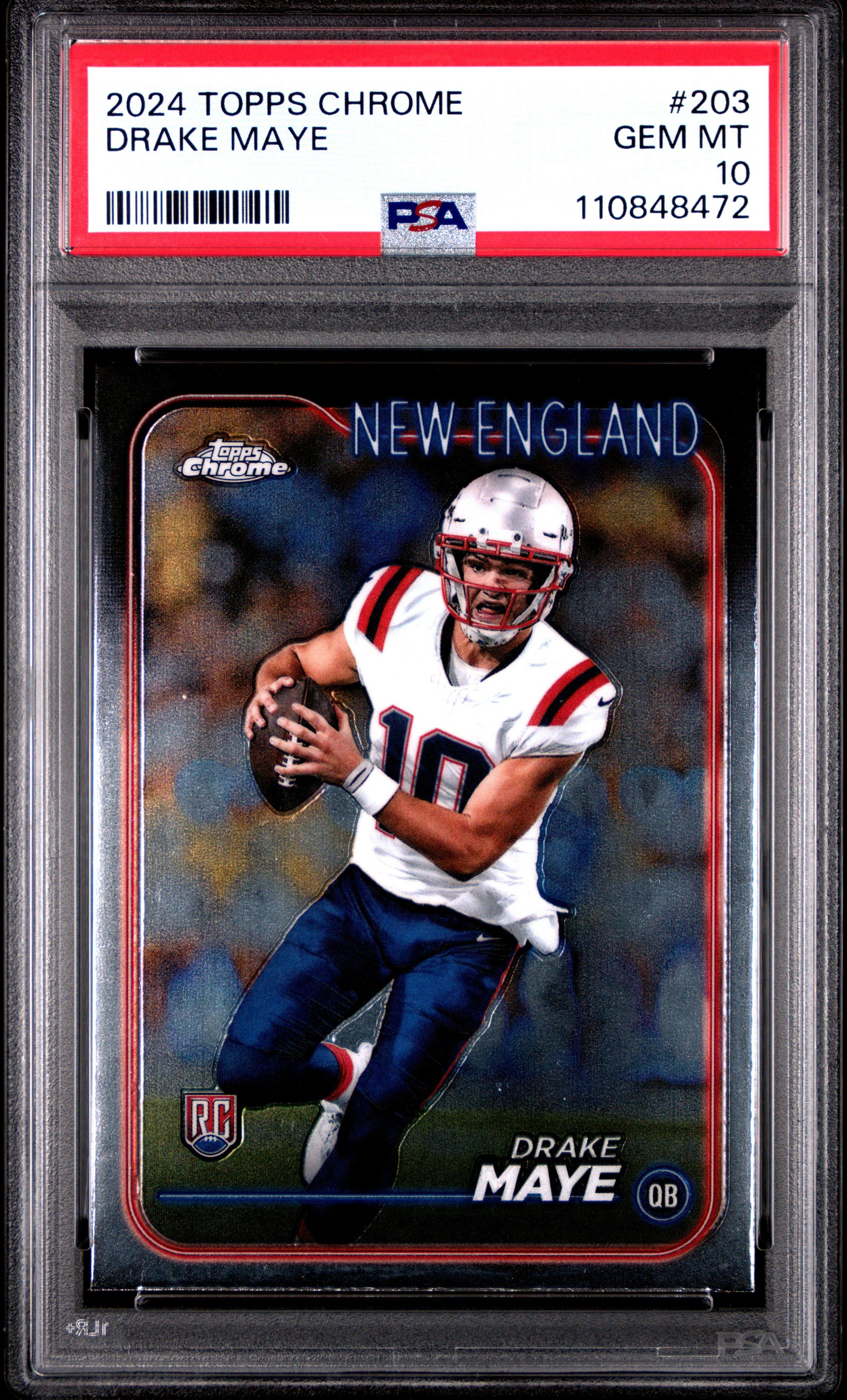 2024 Topps Chrome 203 Drake Maye PSA 10