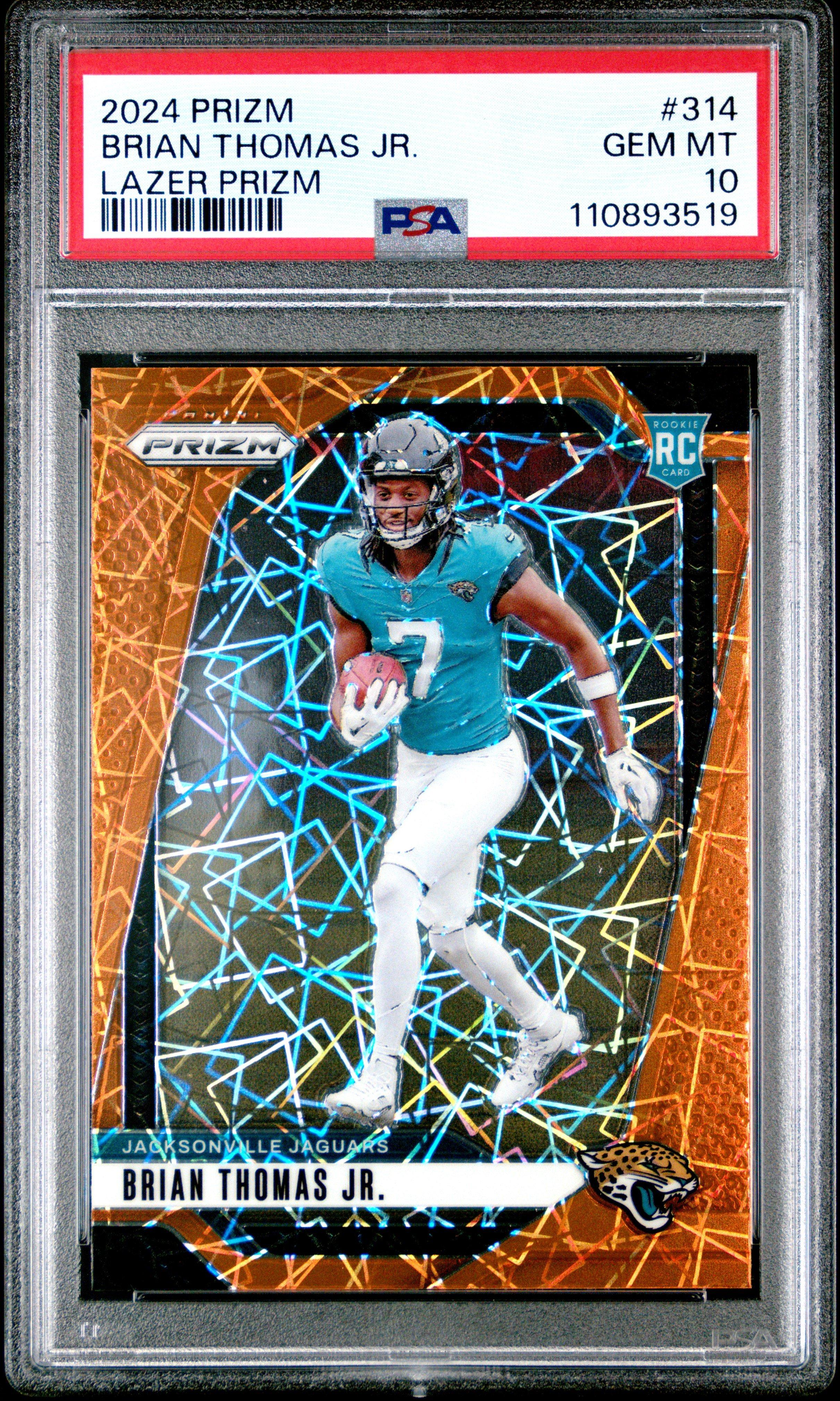 2024 Panini Prizm 314 Brian Thomas Jr.Lazer Prizm PSA 10