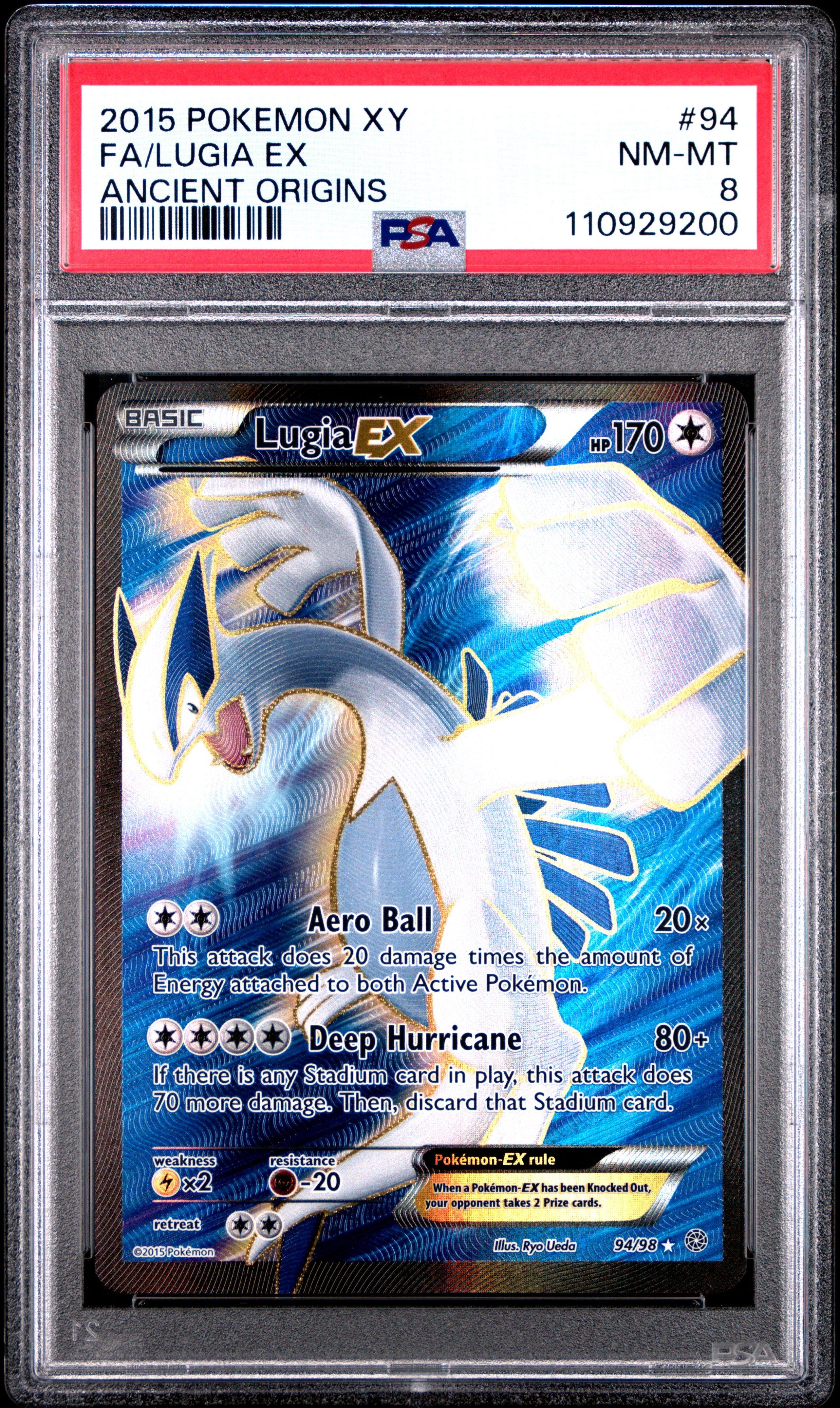 2015 Pokemon Xy Ancient Origins 94 Full Art/lugia Ex PSA