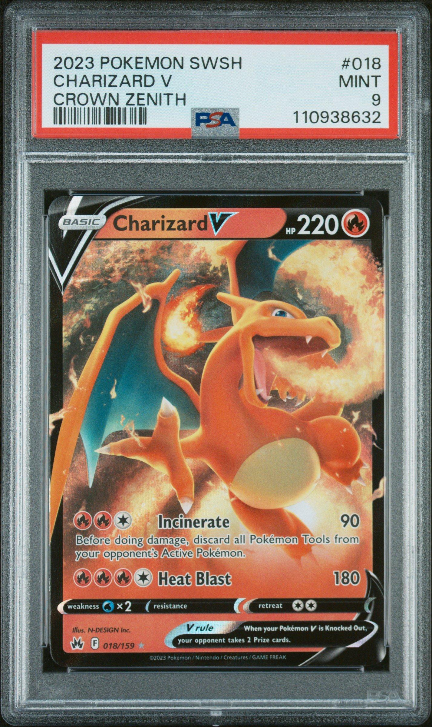 2023 Pokemon Sword And Shield Crown Zenith 018 Charizard V PSA