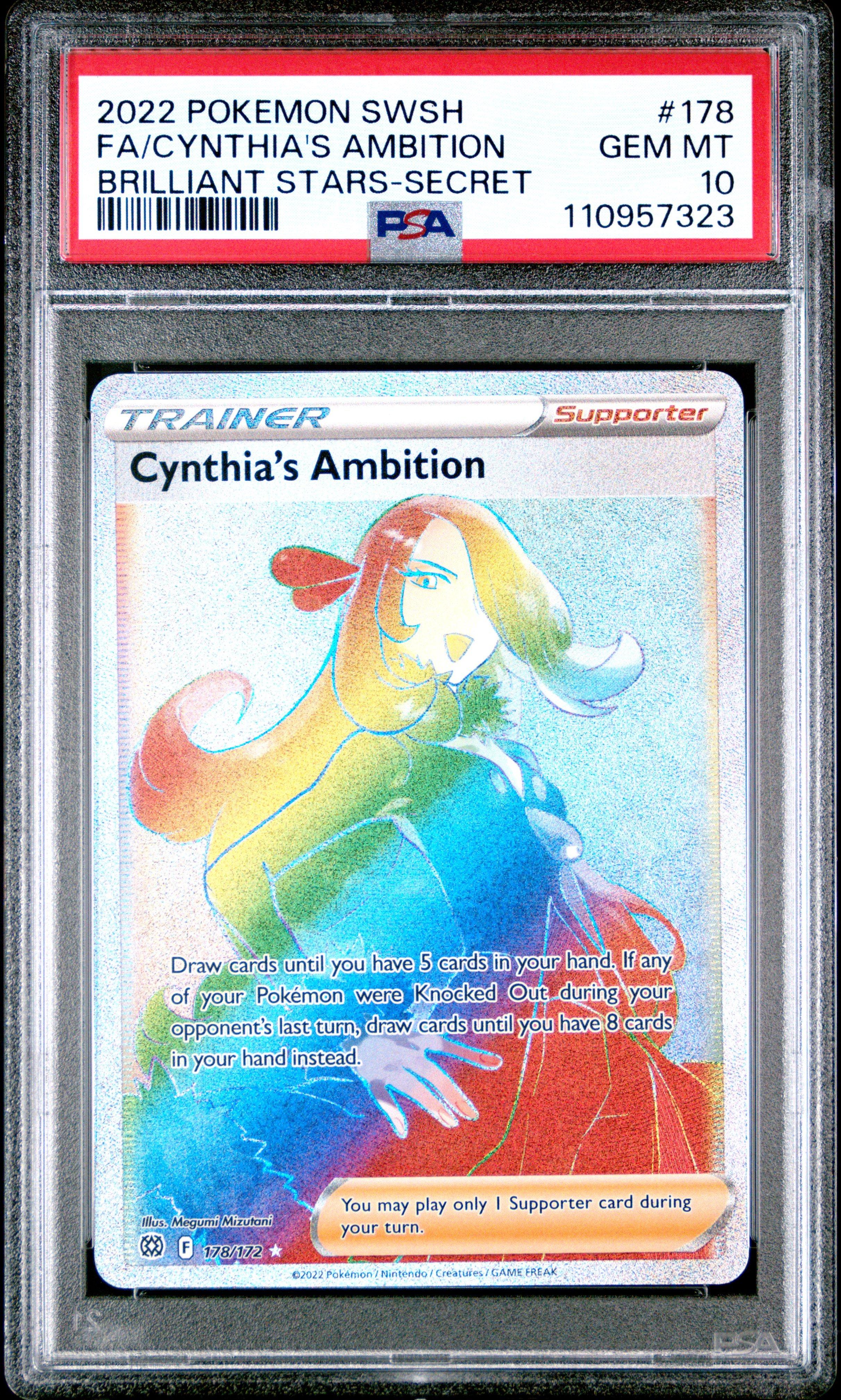 pokemon sword and shield brilliant stars rare cards Cynthia's Ambition (178/172) [Sword & Shield: Brilliant Stars] PSA 10 PSA 10