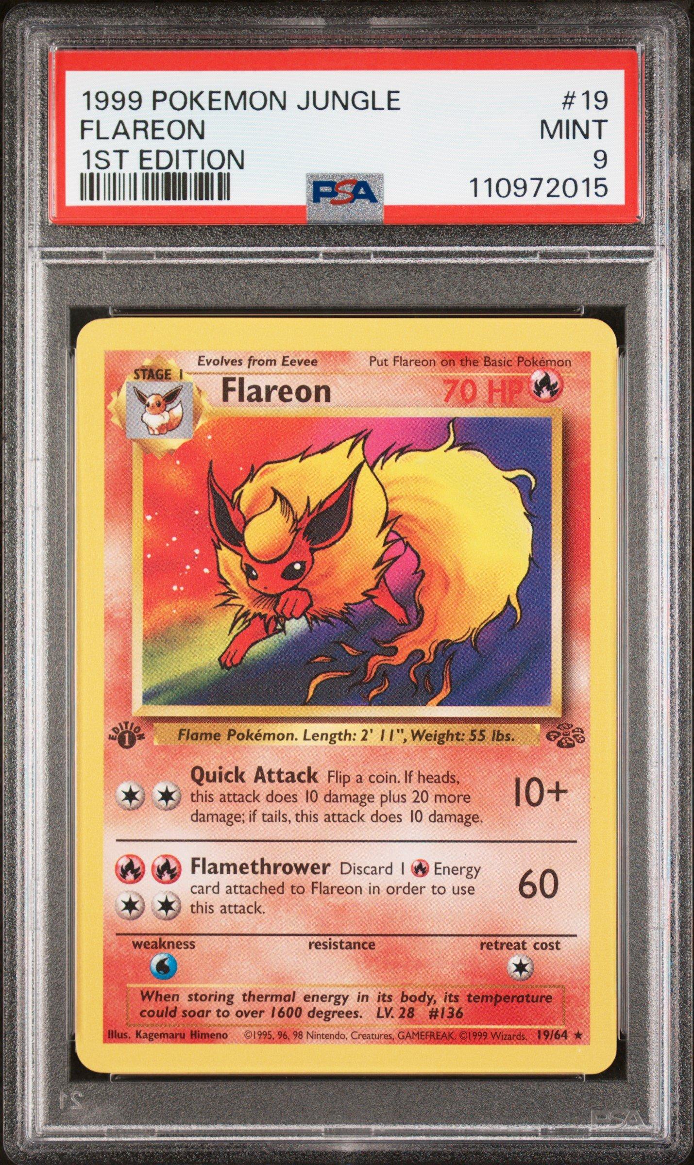 1999 Pokemon Jungle 19 Flareon 1st Edition PSA 9