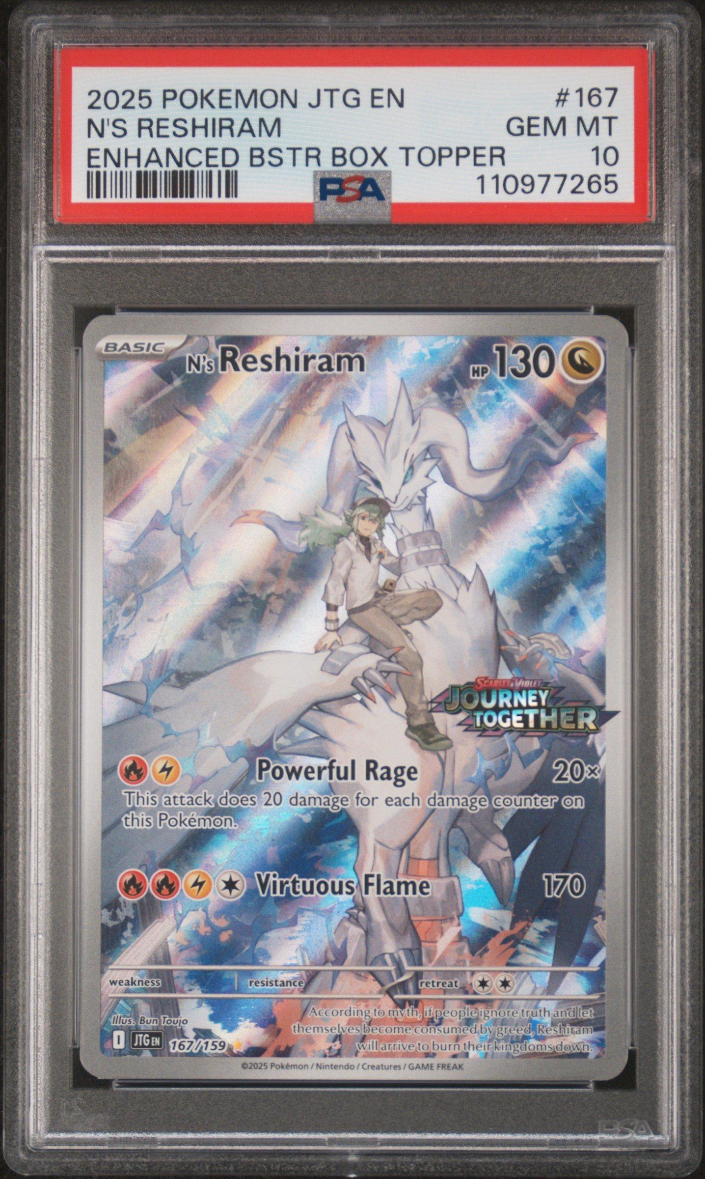 2025 Pokemon Jtg En-journey Together 167 N's Reshiram Enhanced