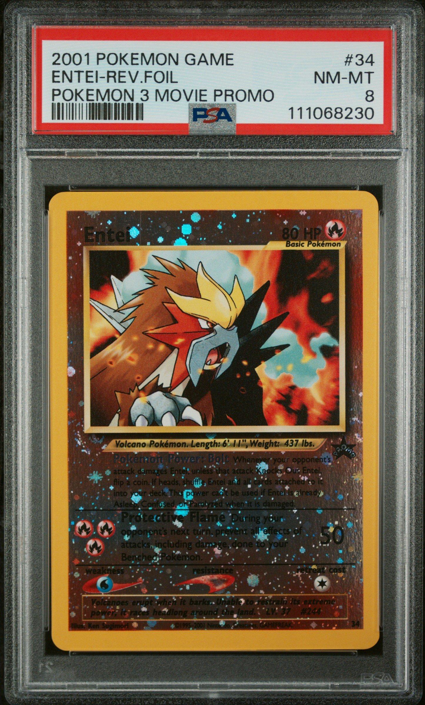 2001 Pokemon Game Movie 34 Entei-reverse Foil Pokemon 3 Movie Promo PSA 8  Graded Card | GameStop