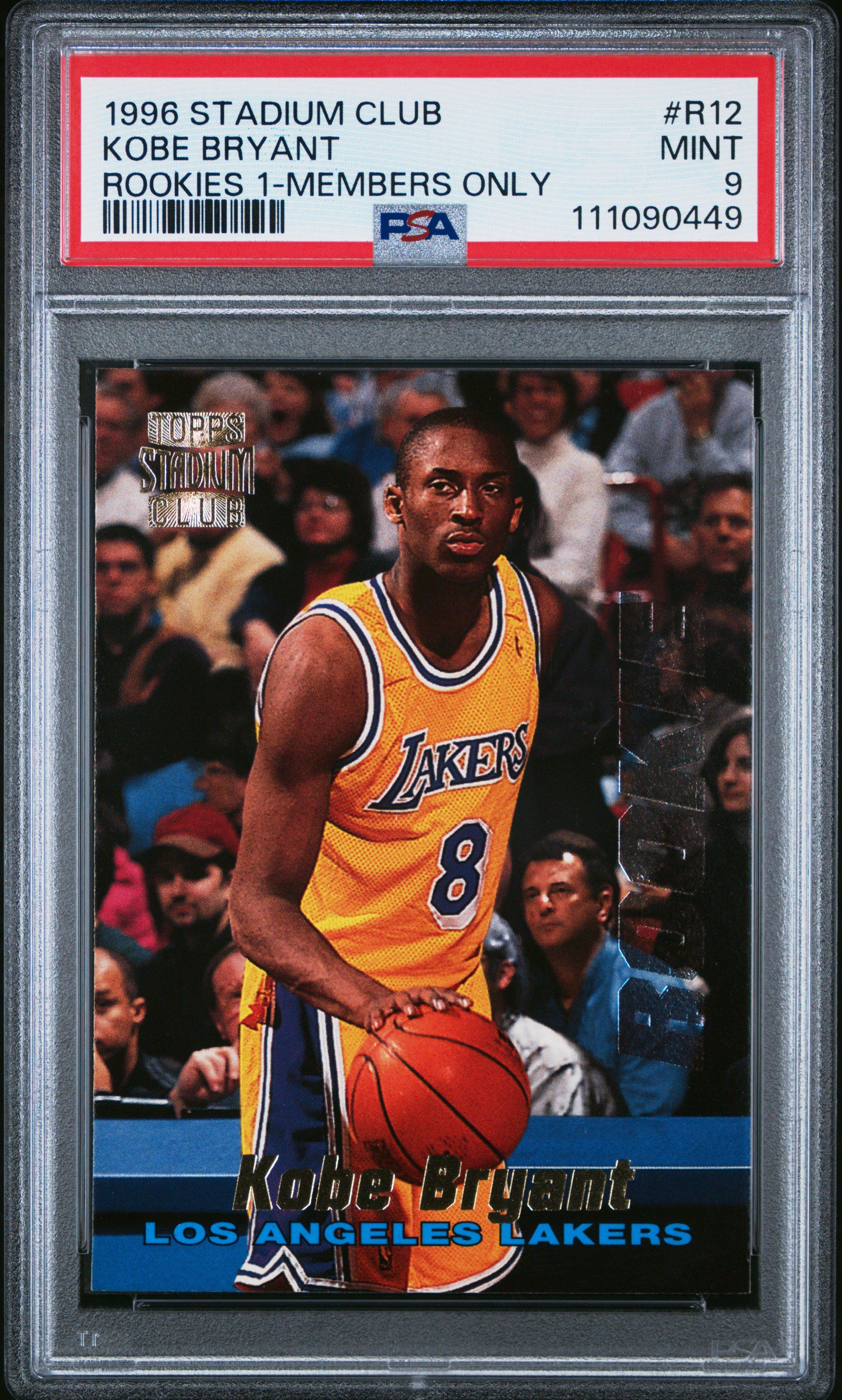 1996 Stadium Club Rookies 1 R12 Kobe Bryant Members Only PSA 9