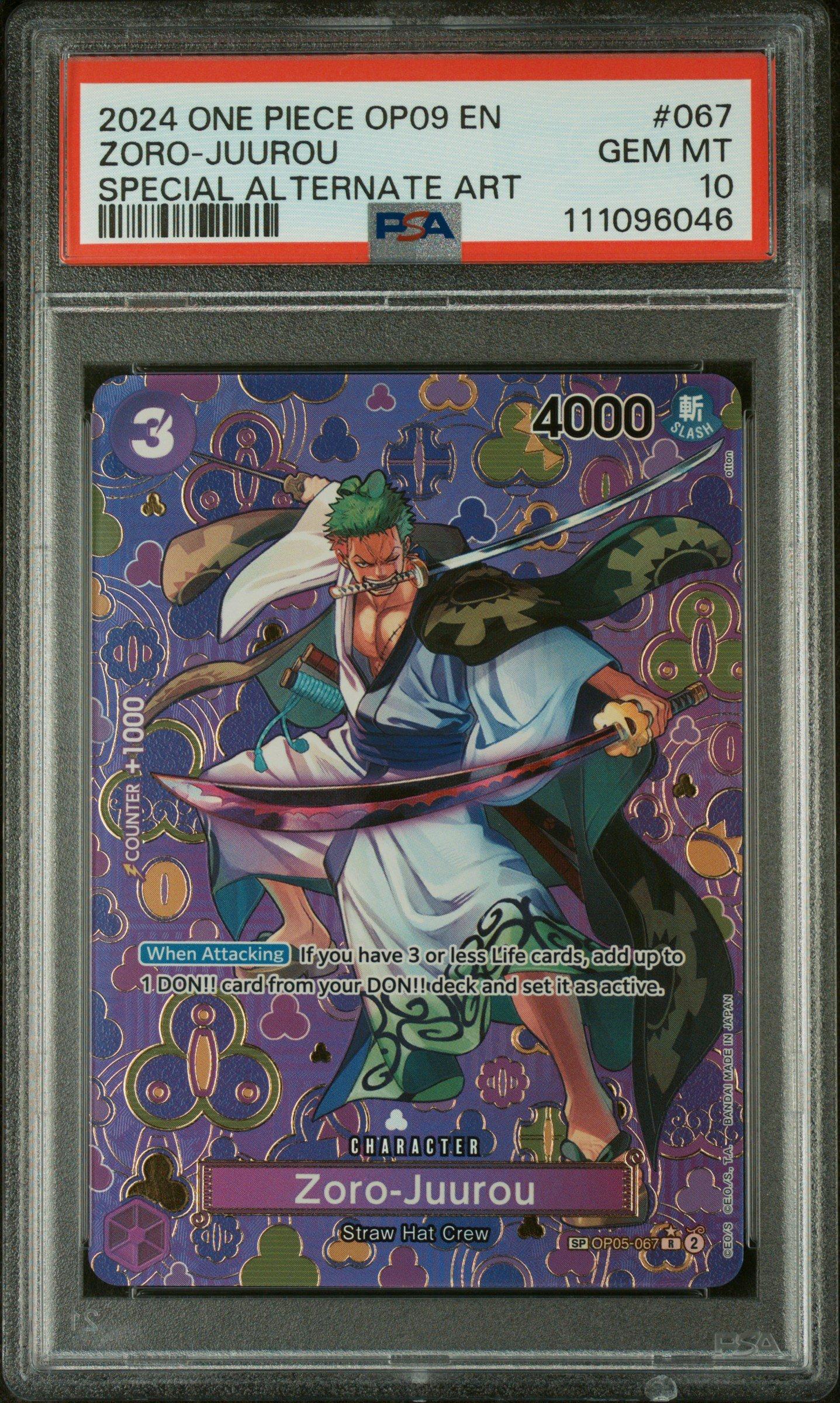 PSA10 2024 ONEPIECE OP09 #067ゾロ十郎 SP 2024 One Piece Op09-emperors In The New World 067 Zoro-juurou