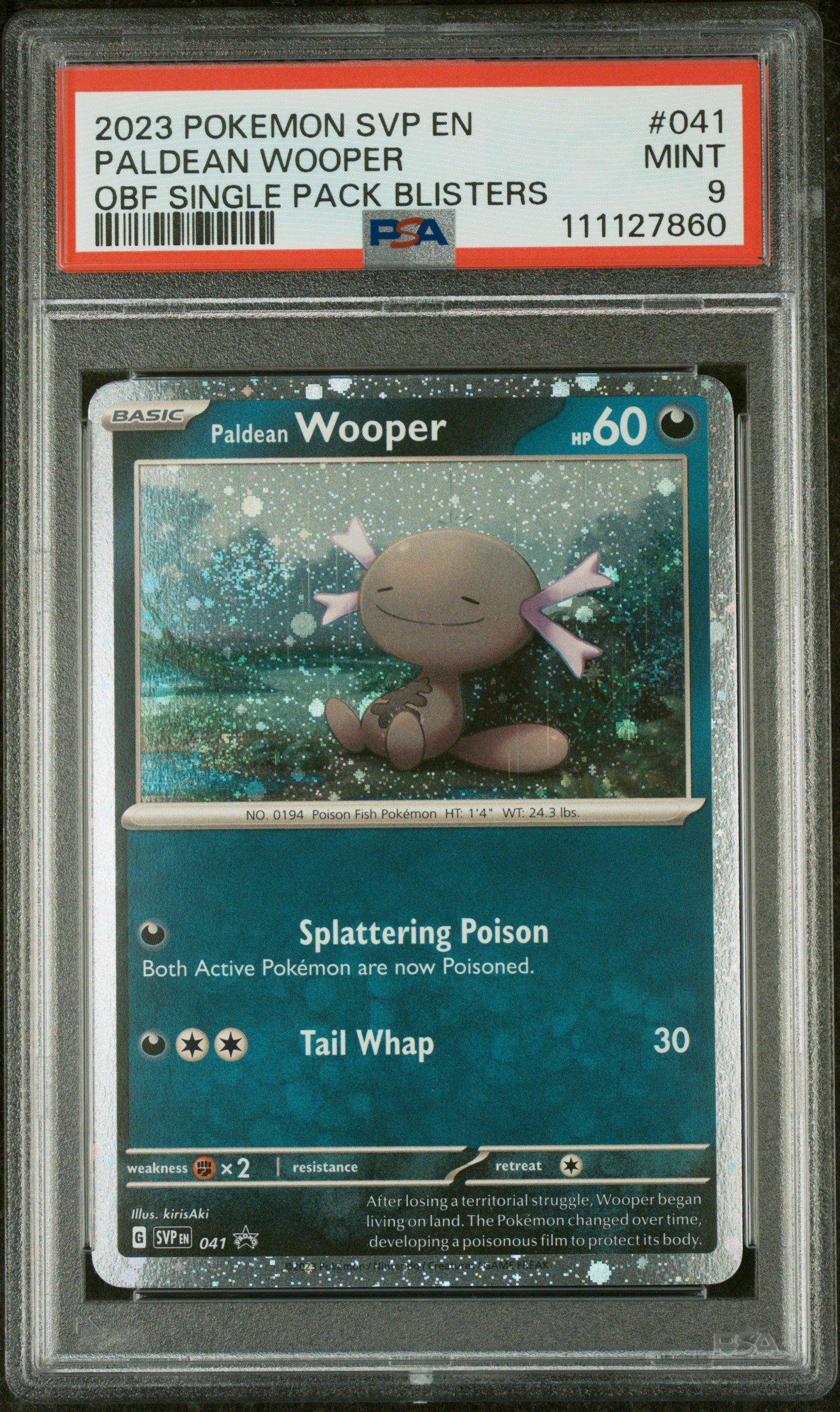 2023 Pokemon Svp En-sv Black Star Promo 041 Paldean Wooper Obsidian Flames Single Pack Blisters PSA 9