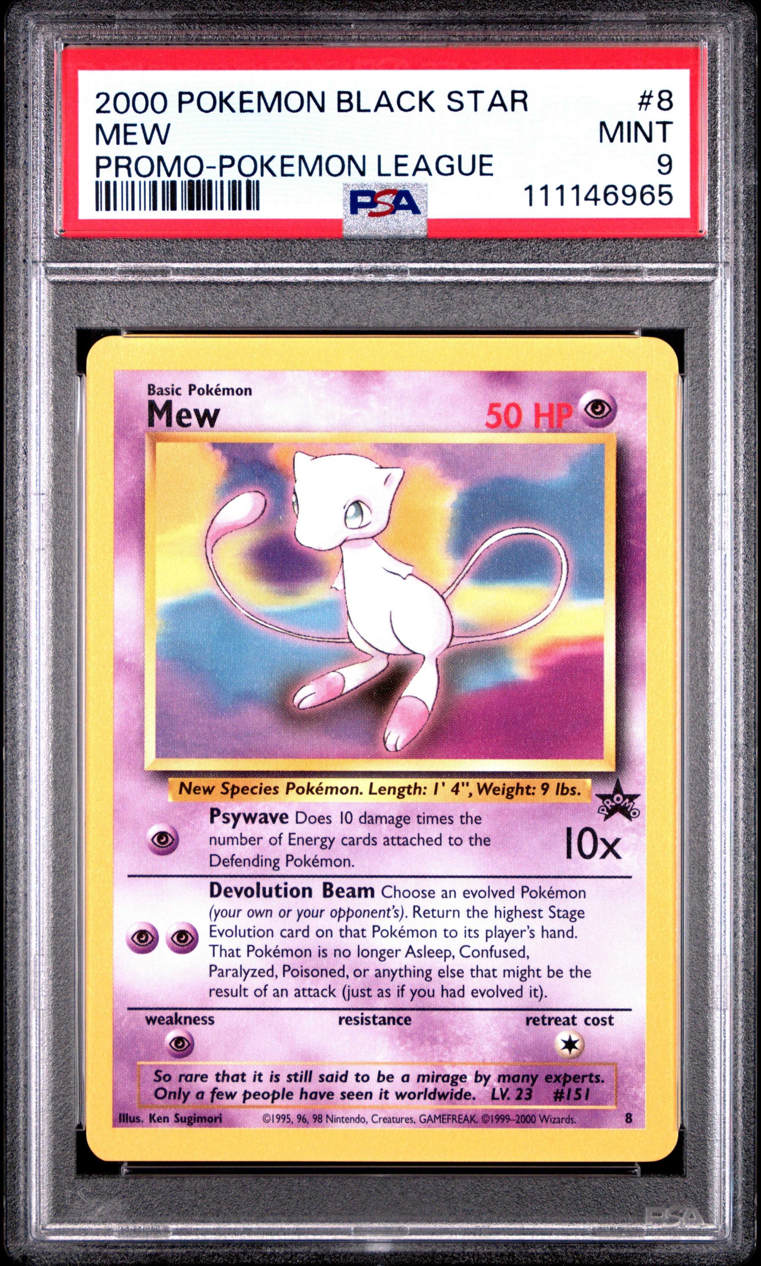 2000 Pokemon Promo Black Star 8 Mew Pokemon League PSA
