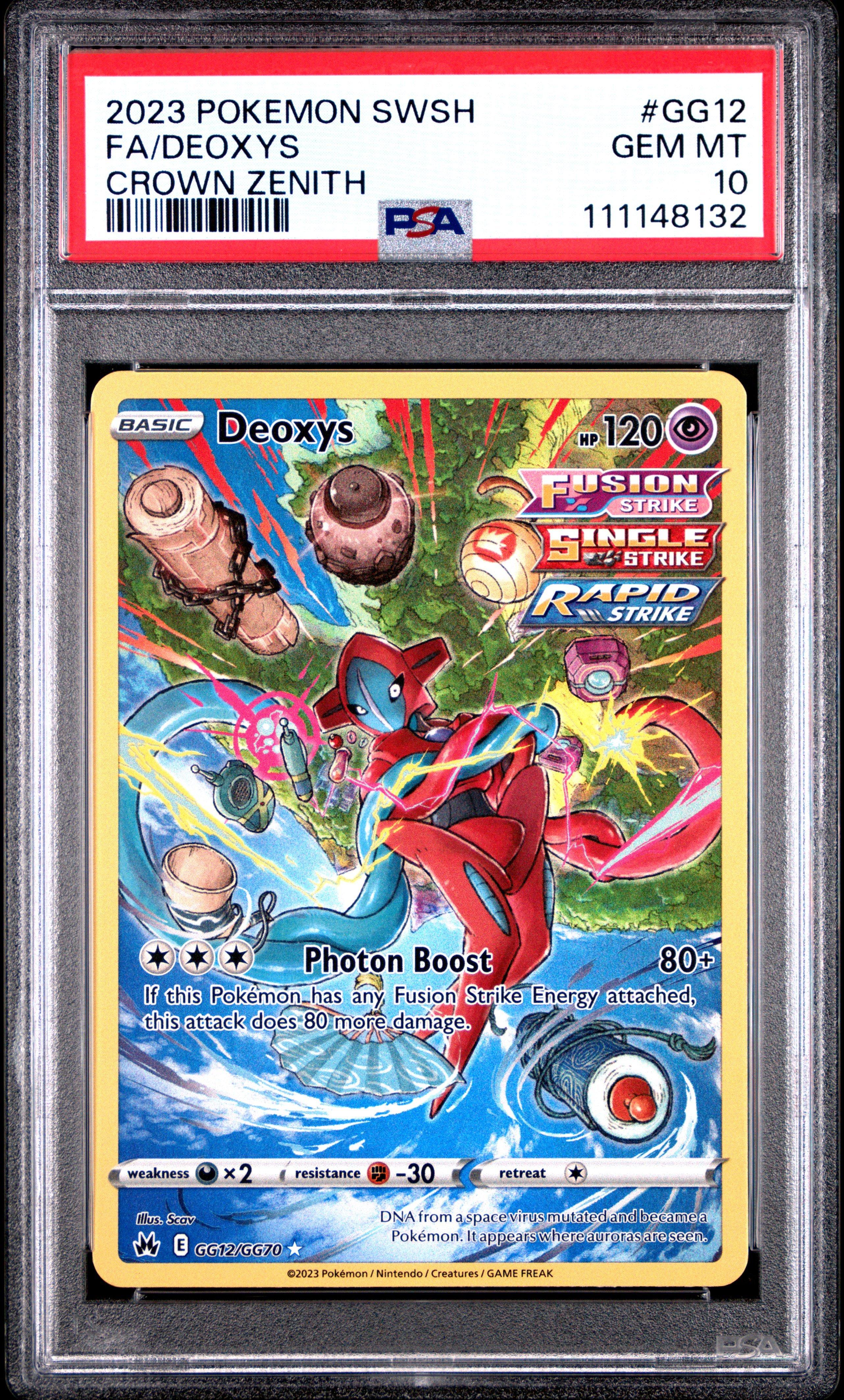 2023 Pokemon Sword And Shield Crown Zenith Gg12 Full Art/deoxys PSA