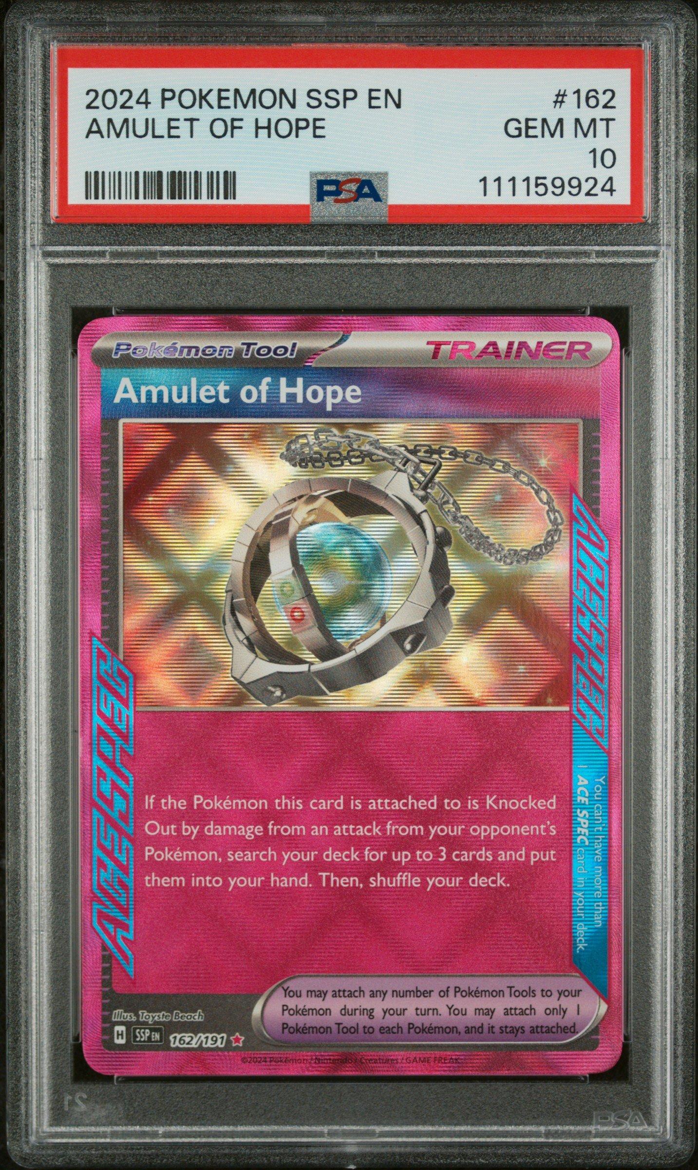 2024 Pokemon Ssp En-surging Sparks 162 Amulet Of Hope PSA 10