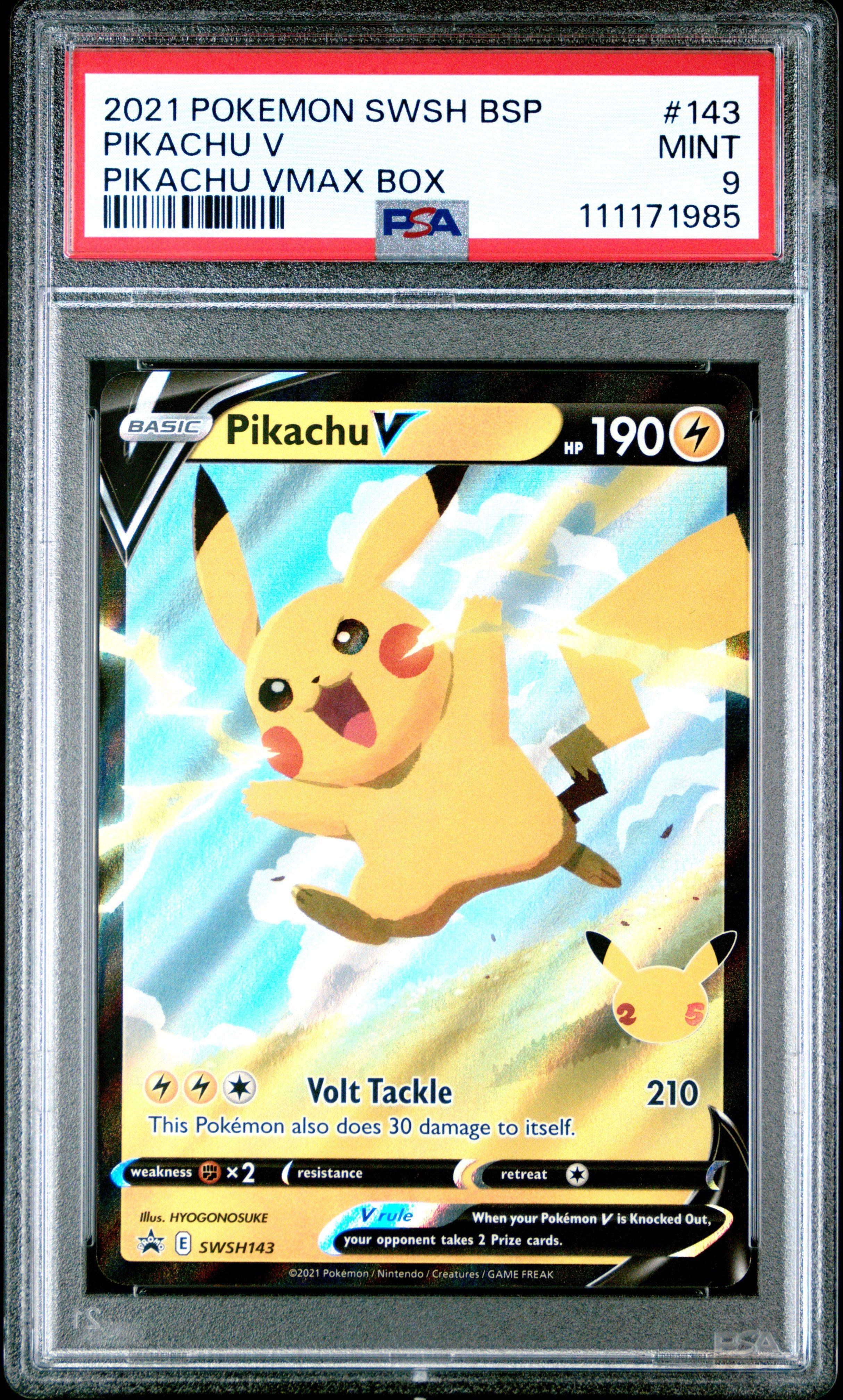 2021 Pokemon Swsh Black Star Promo 143 Pikachu V Pikachu Vmax Box