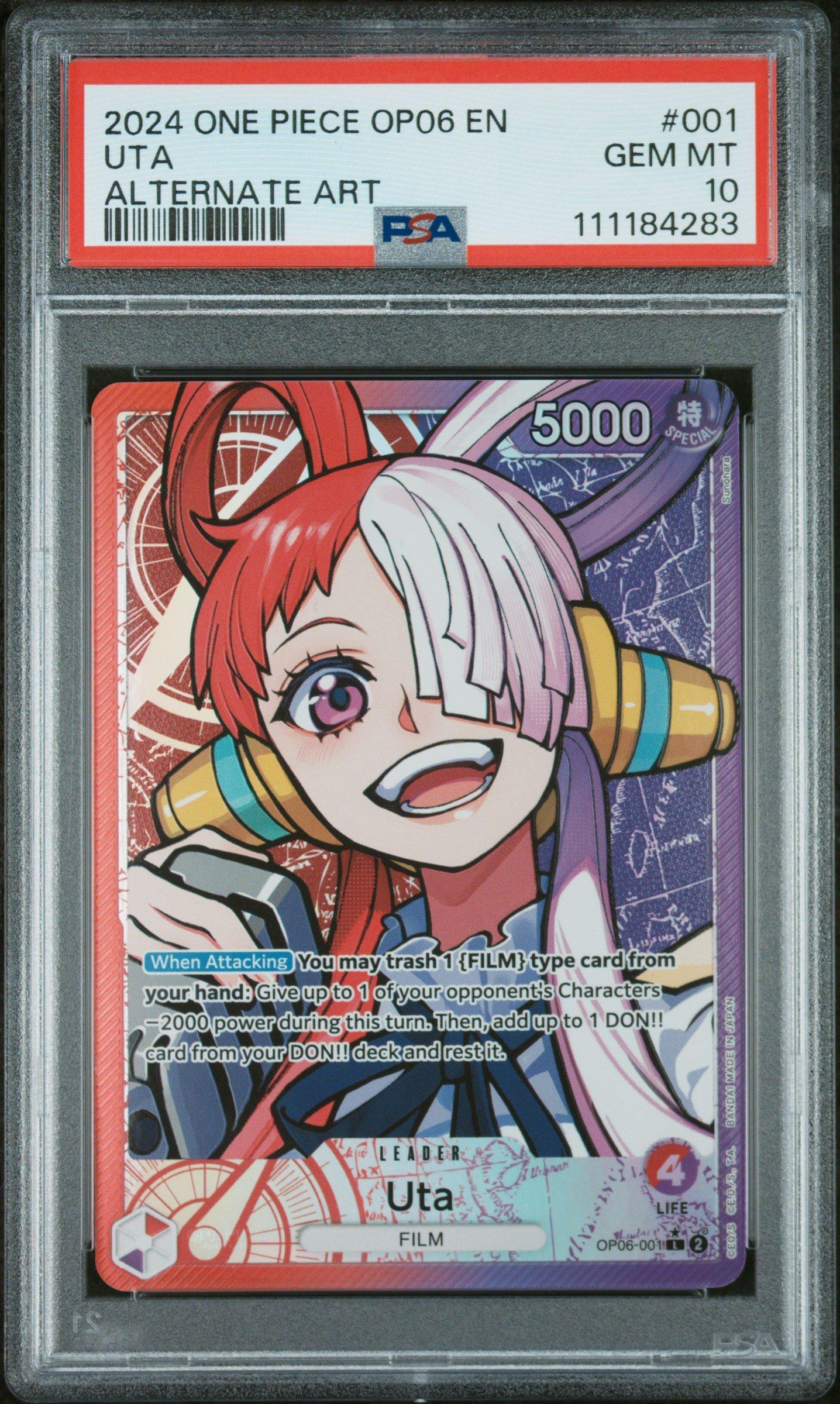 2024 One Piece Op06-wings Of The Captain 001 Uta Alternate Art PSA