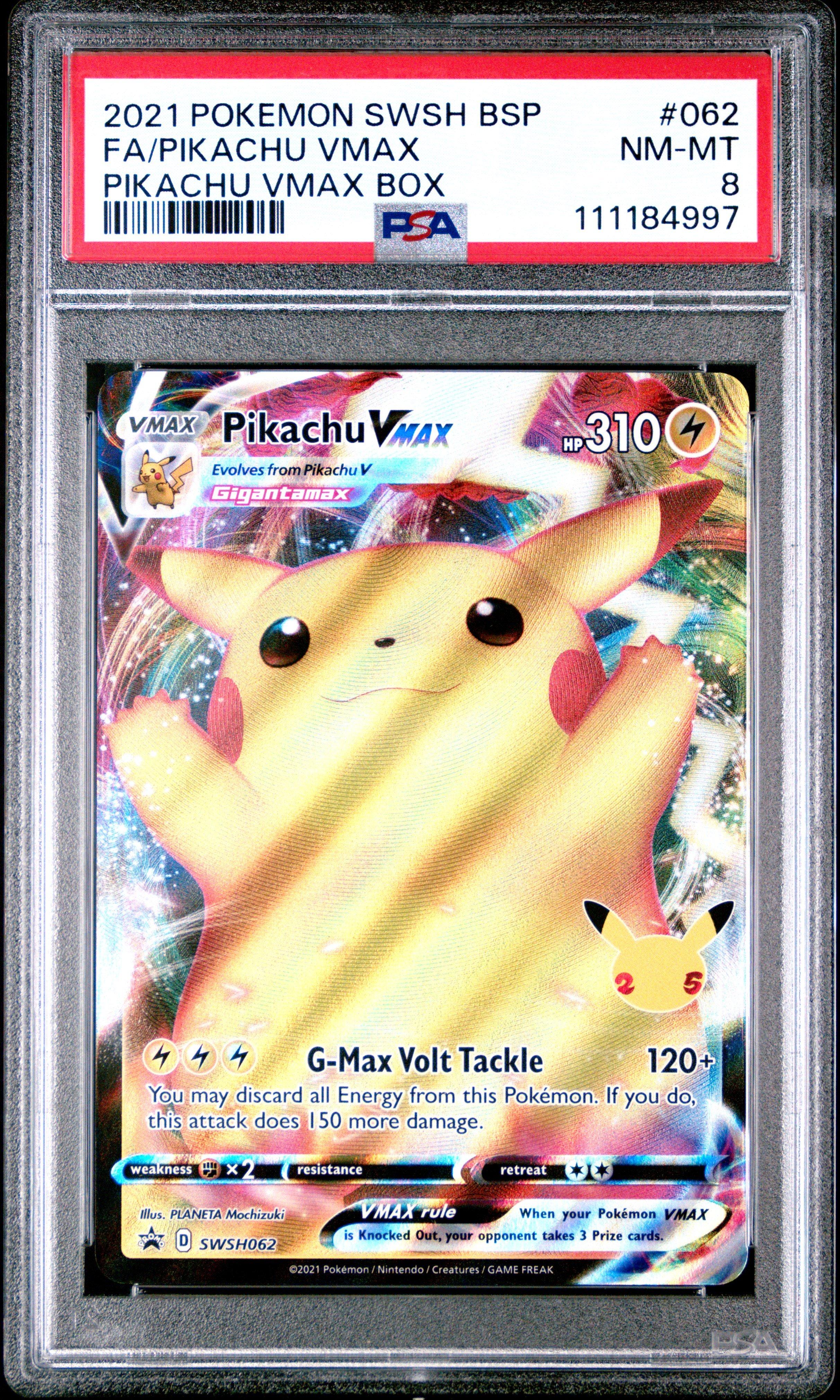 2021 Pokemon Swsh Black Star Promo 062 Full Art/pikachu Vmax Pikachu Vmax  Box PSA 8 Graded Card | GameStop