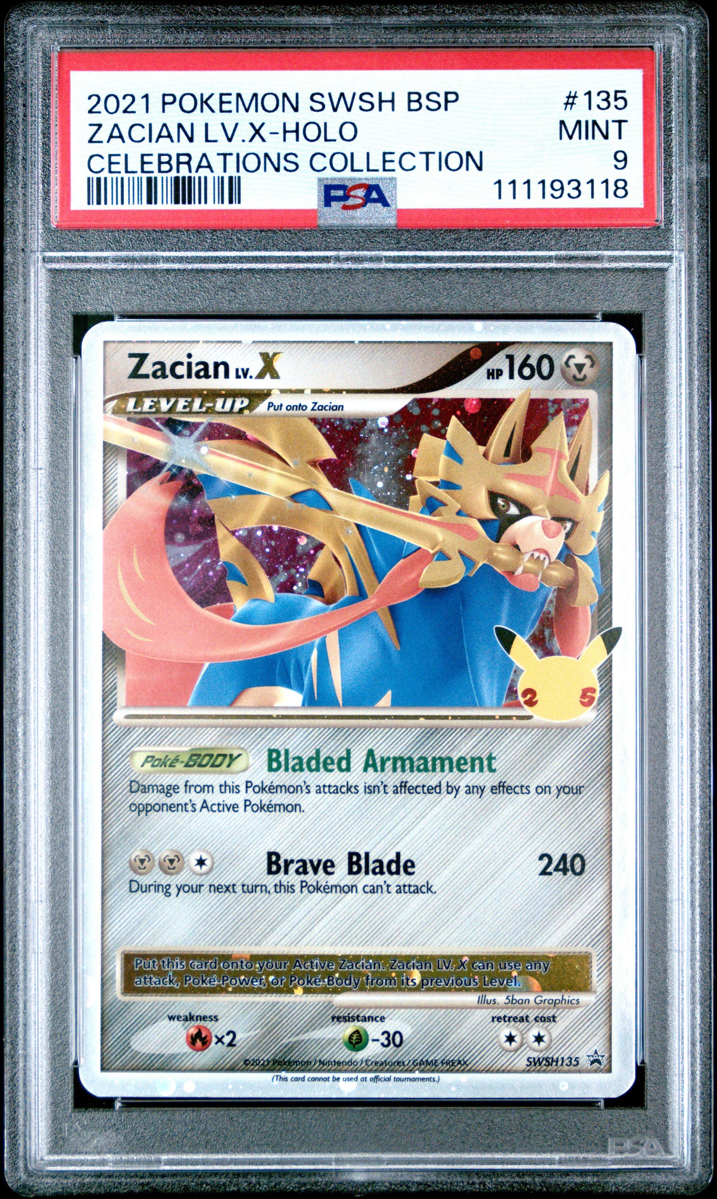 2021 Pokemon Swsh Black Star Promo 135 Zacian Lv.x-holo