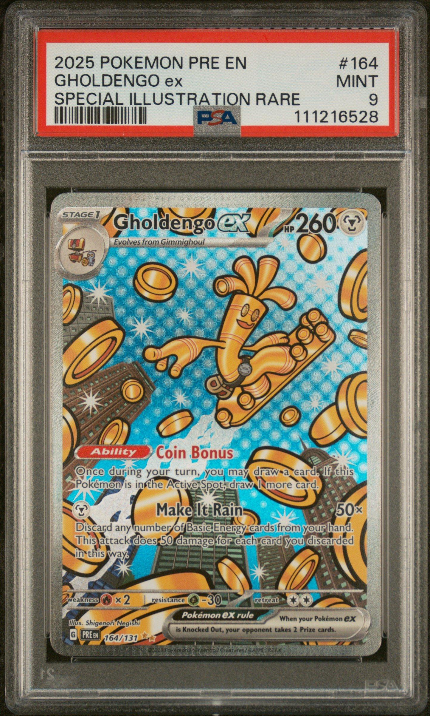2025 Pokemon Pre En-prismatic Evolutions 164 Gholdengo Ex Special  Illustration Rare PSA 9 Graded Card | GameStop