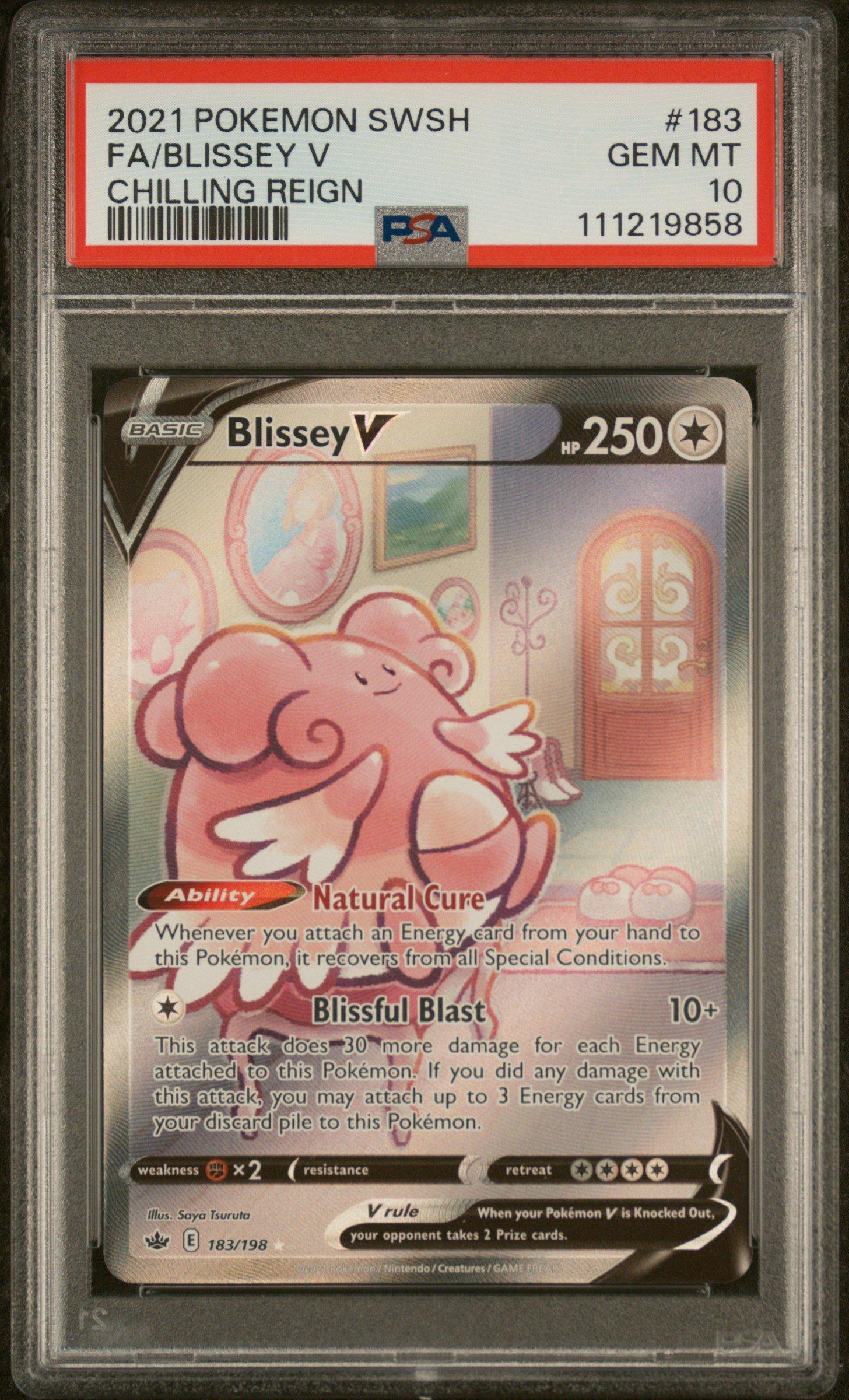 2021 Pokemon Sword & Shield Chilling Reign 183 Full Art/blissey V PSA