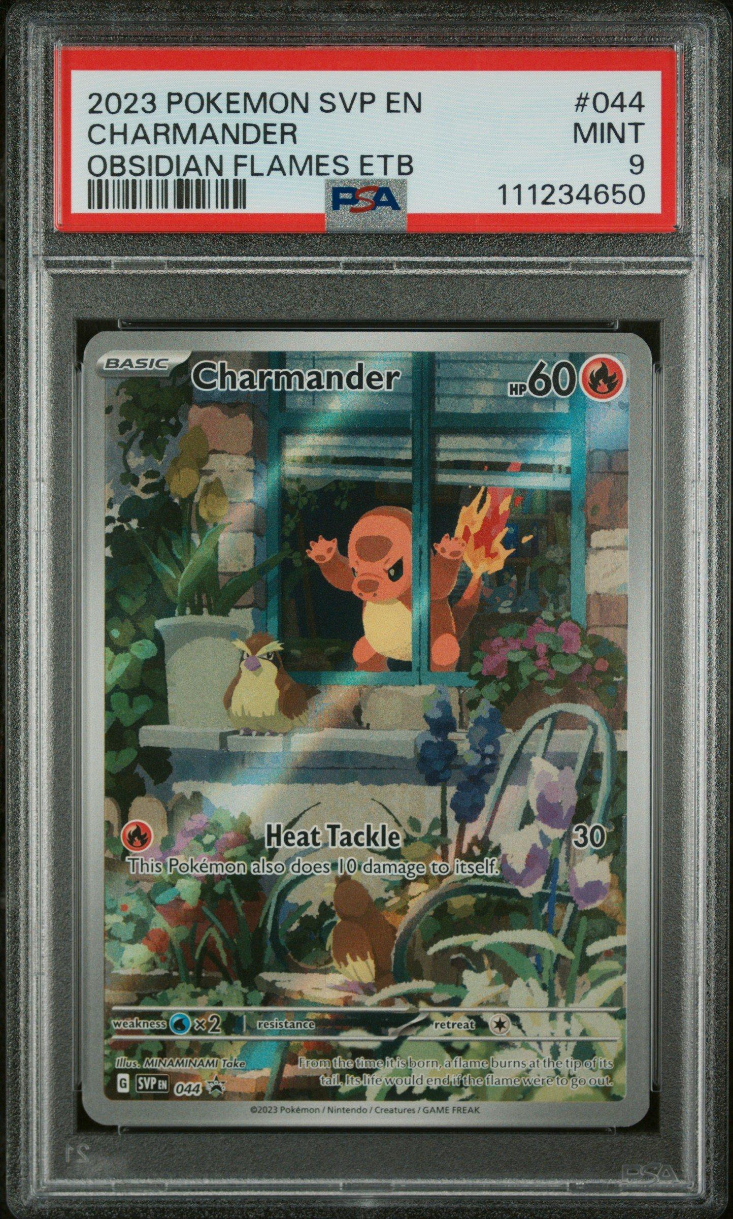 2023 Pokemon Svp En-sv Black Star Promo 044 Charmander Obsidian Flames  Elite Trainer Box PSA 9 Graded Card | GameStop